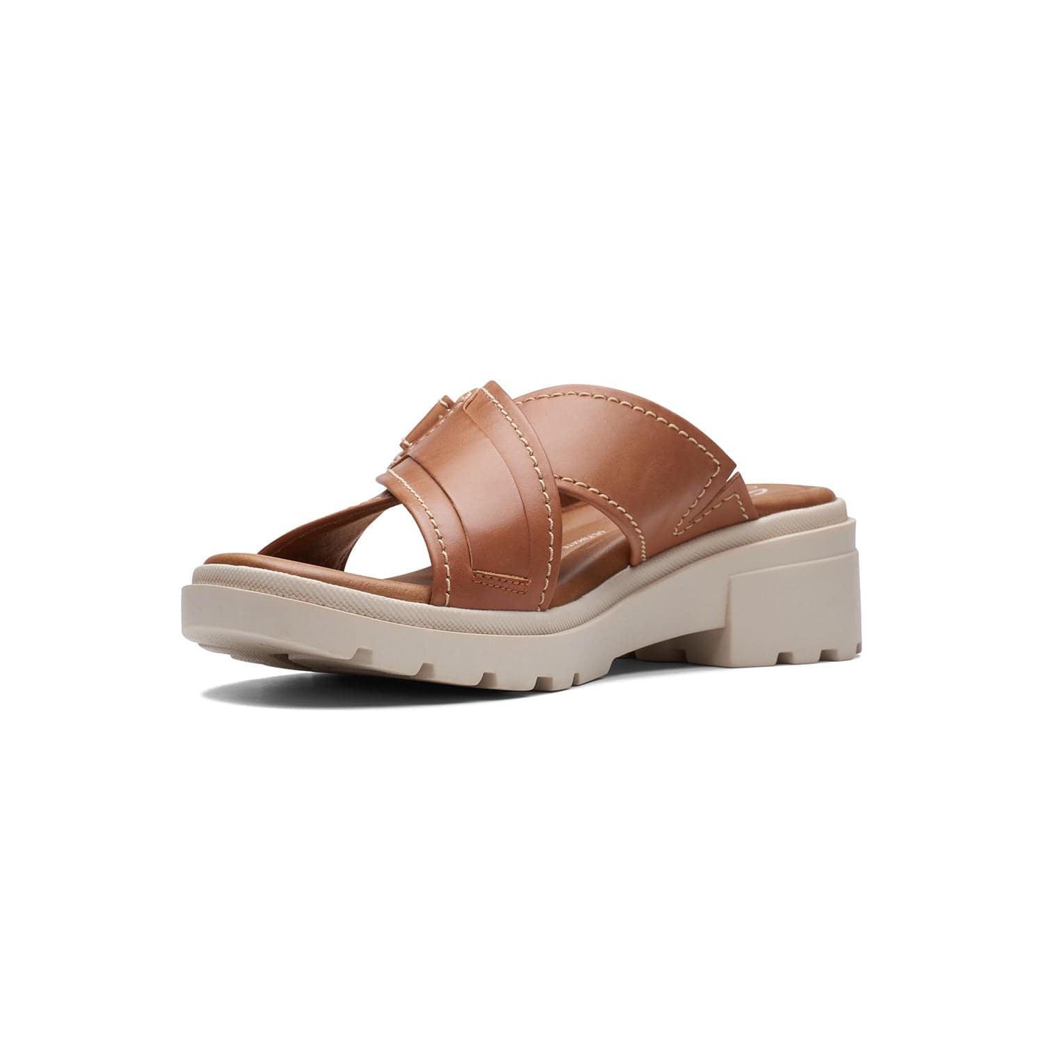 Clarks Coast Cross - Sandals - Tan Leather - 261719075 - E Width (Wide Fit)