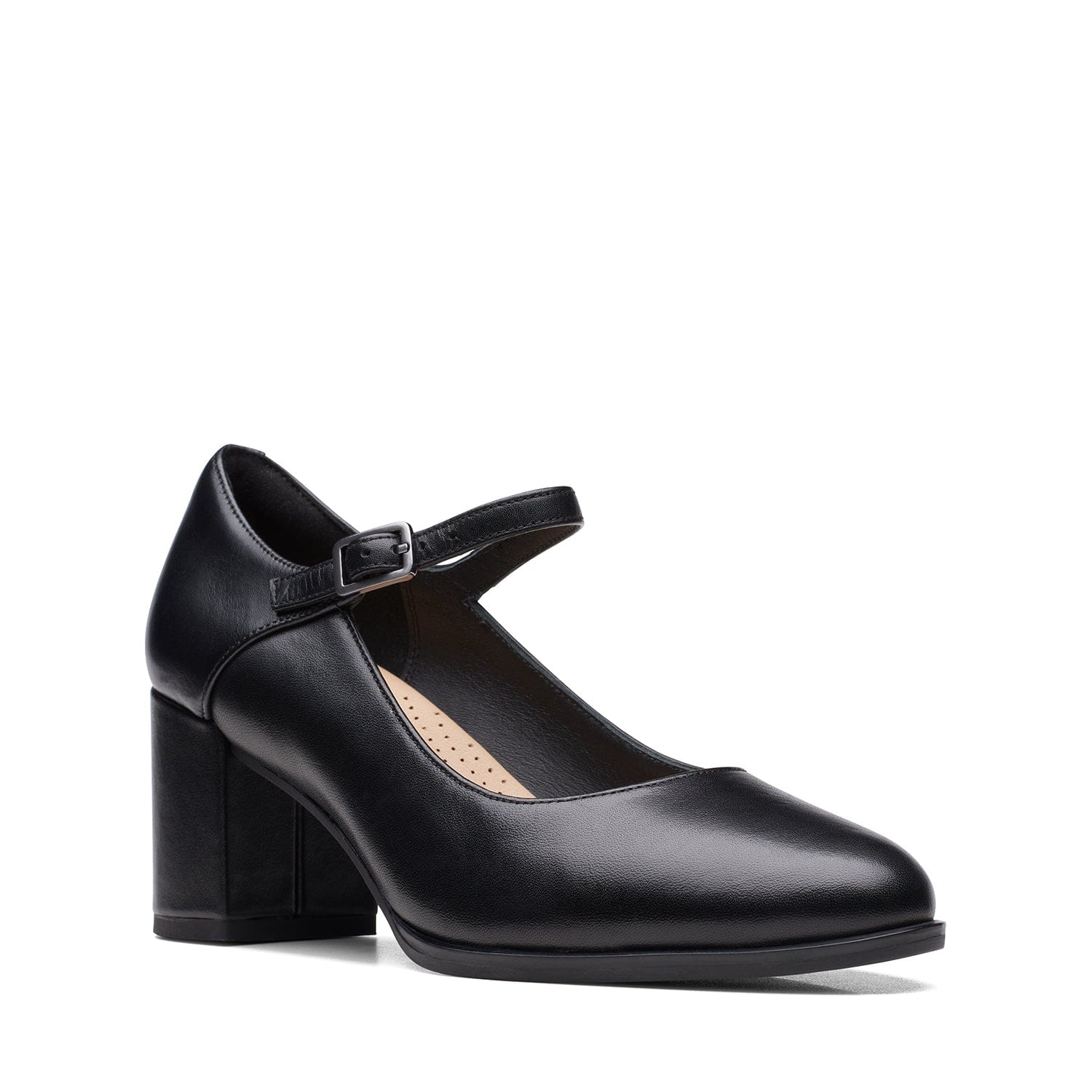 Clarks Freva55 Strap - Shoes - Black Leather - 261720525 - E Width (Wide Fit)