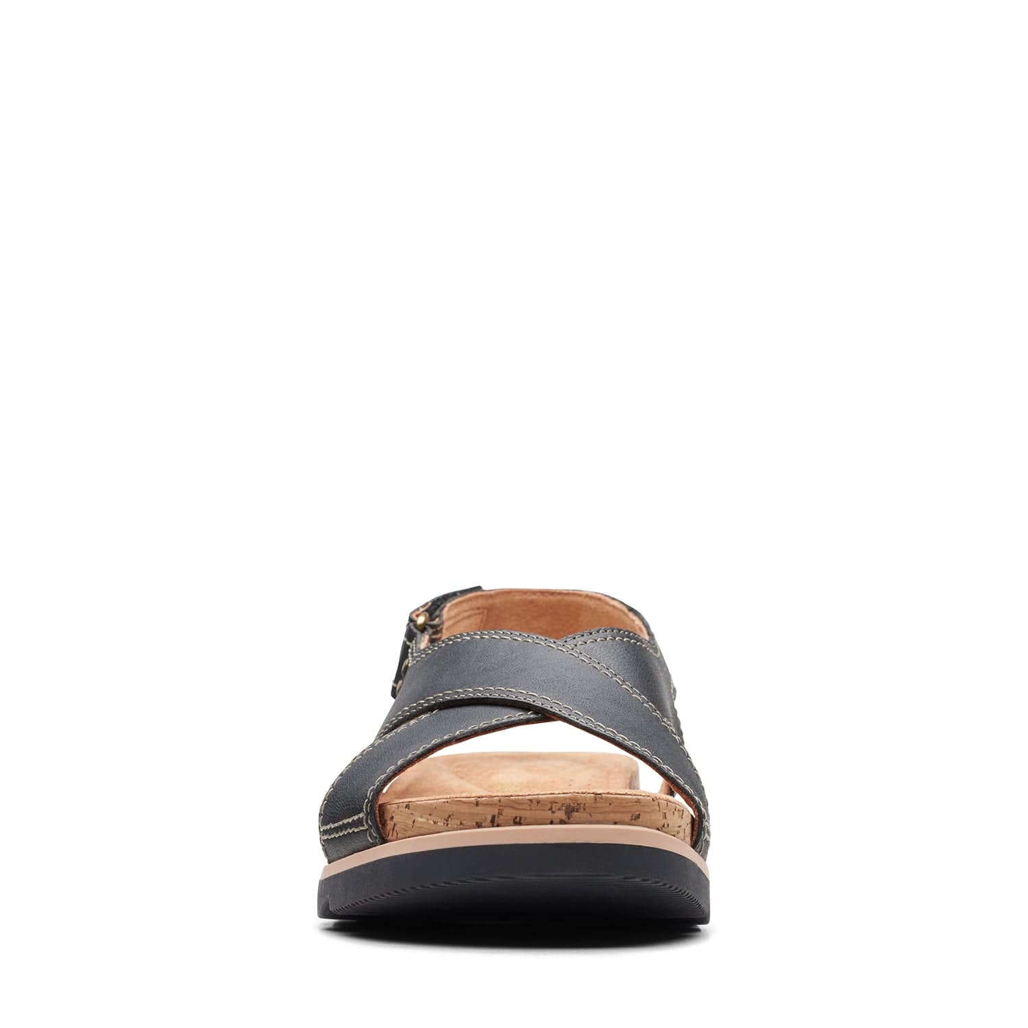 Clarks Yacht Cross - Sandals - Black Leather - 261721525 - E Width (Wide Fit)