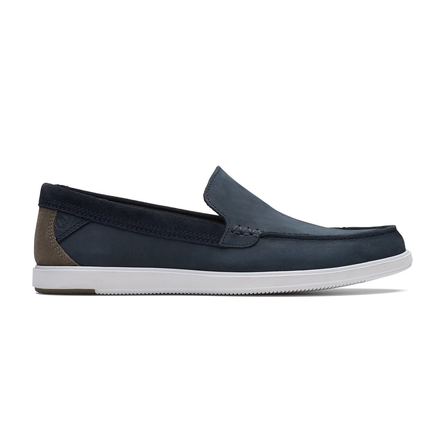 Clarks Bratton Loafer Shoes - Navy Nubuck - 261724487 - G Width (Standard Fit)
