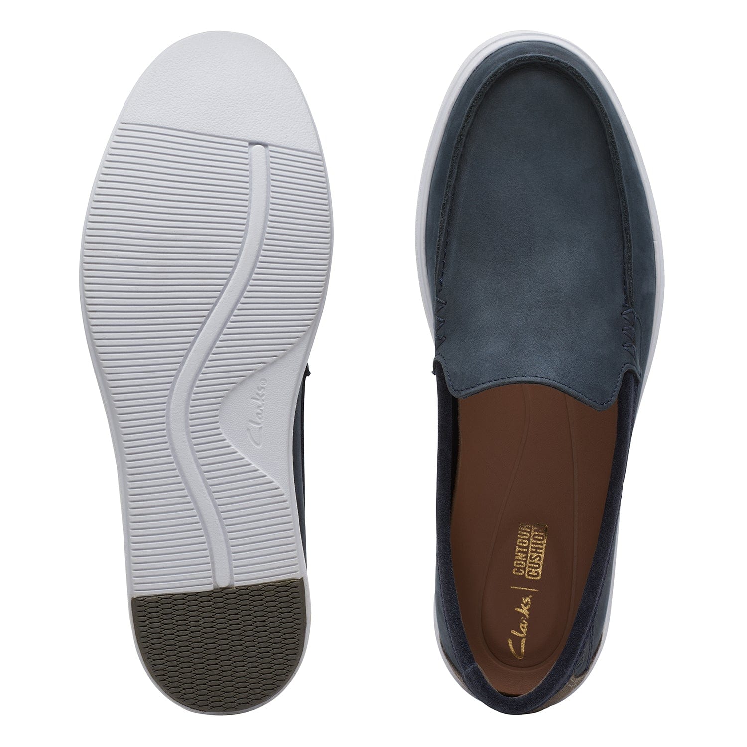 Clarks Bratton Loafer - Shoes - Navy Nubuck - 261724487 - G Width (Standard Fit)