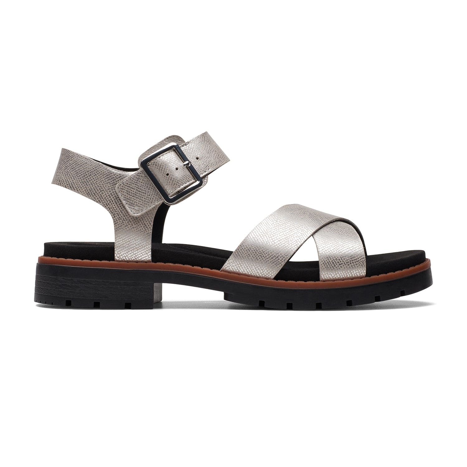 Clarks Orinoco Strap Sandals - Silver Metallic - 261735294 - D Width (Standard Fit)