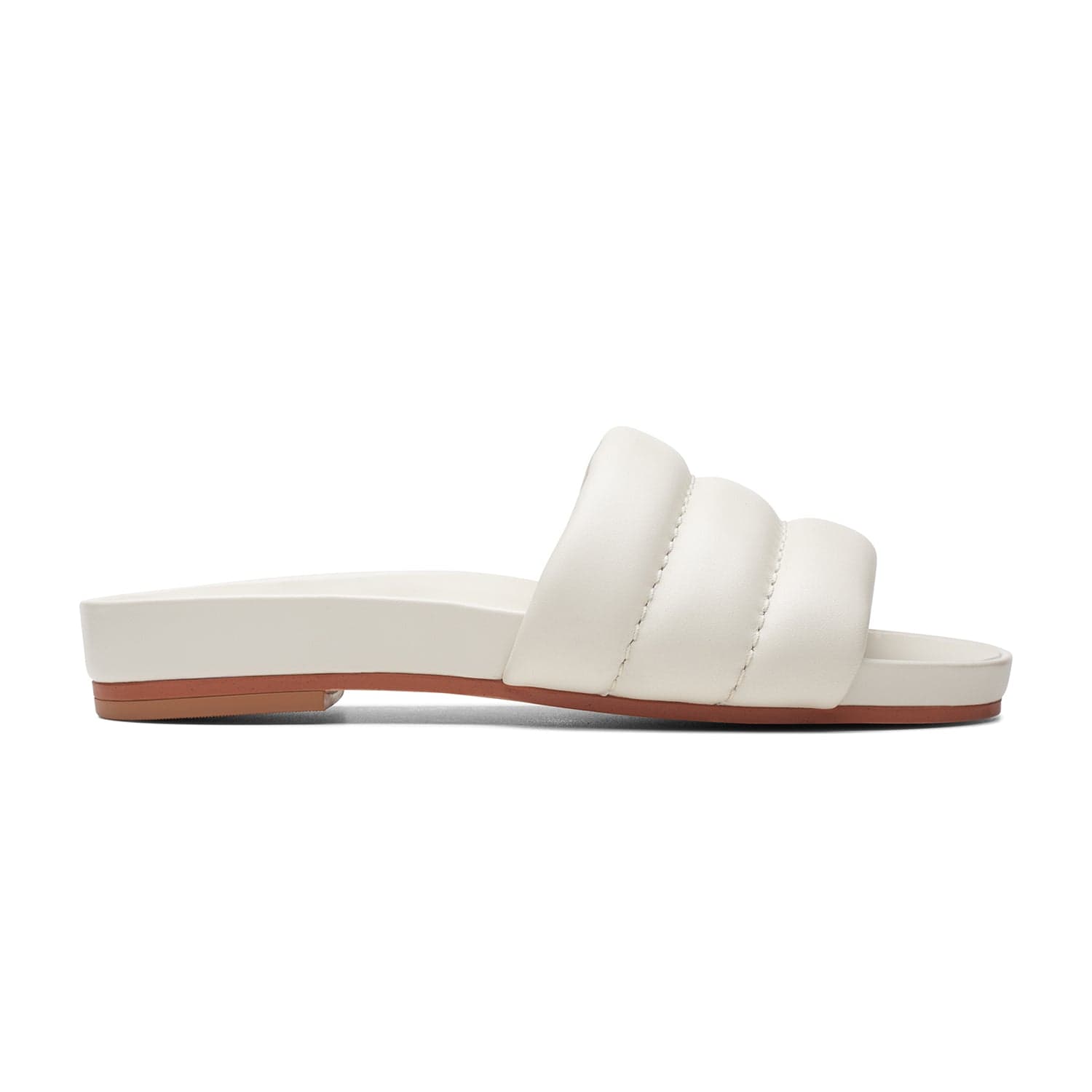 Clarks Pure Soft Sandals - Off White Leather - 261737014 - D Width (Standard Fit)