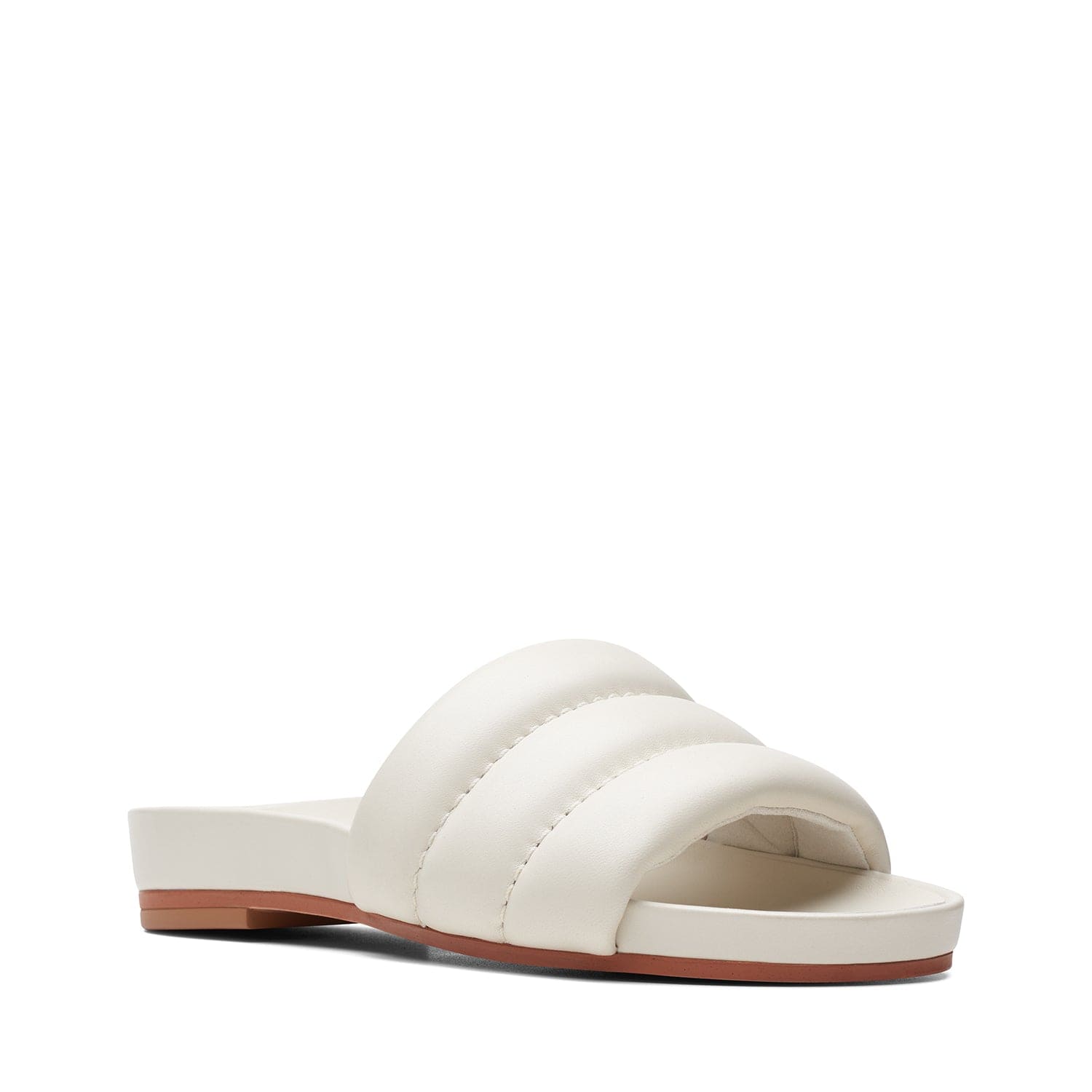 Clarks Pure Soft - Sandals - Off White Leather - 261737014 - D Width (Standard Fit)