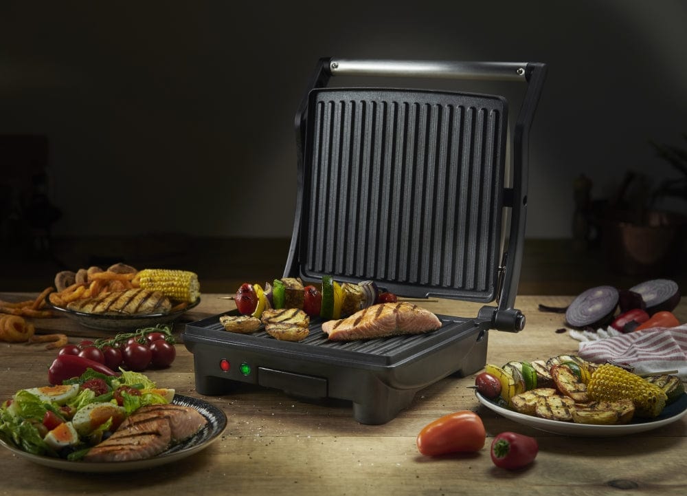 George Foreman Flexe Electric Grill-Flat, Open Griddle, Panini Press And Sandwich Maker, White Gold- 26250