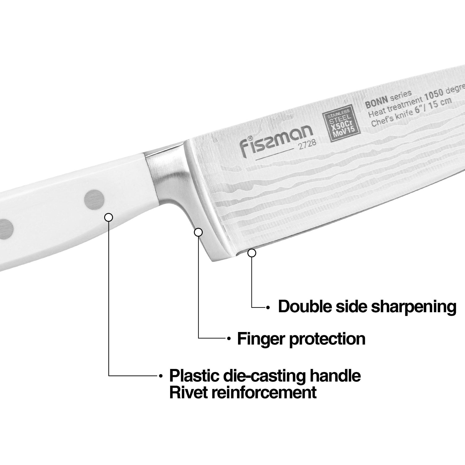Fissman 6'' Chef`s Knife Bonn - X50CrMoV15 steel