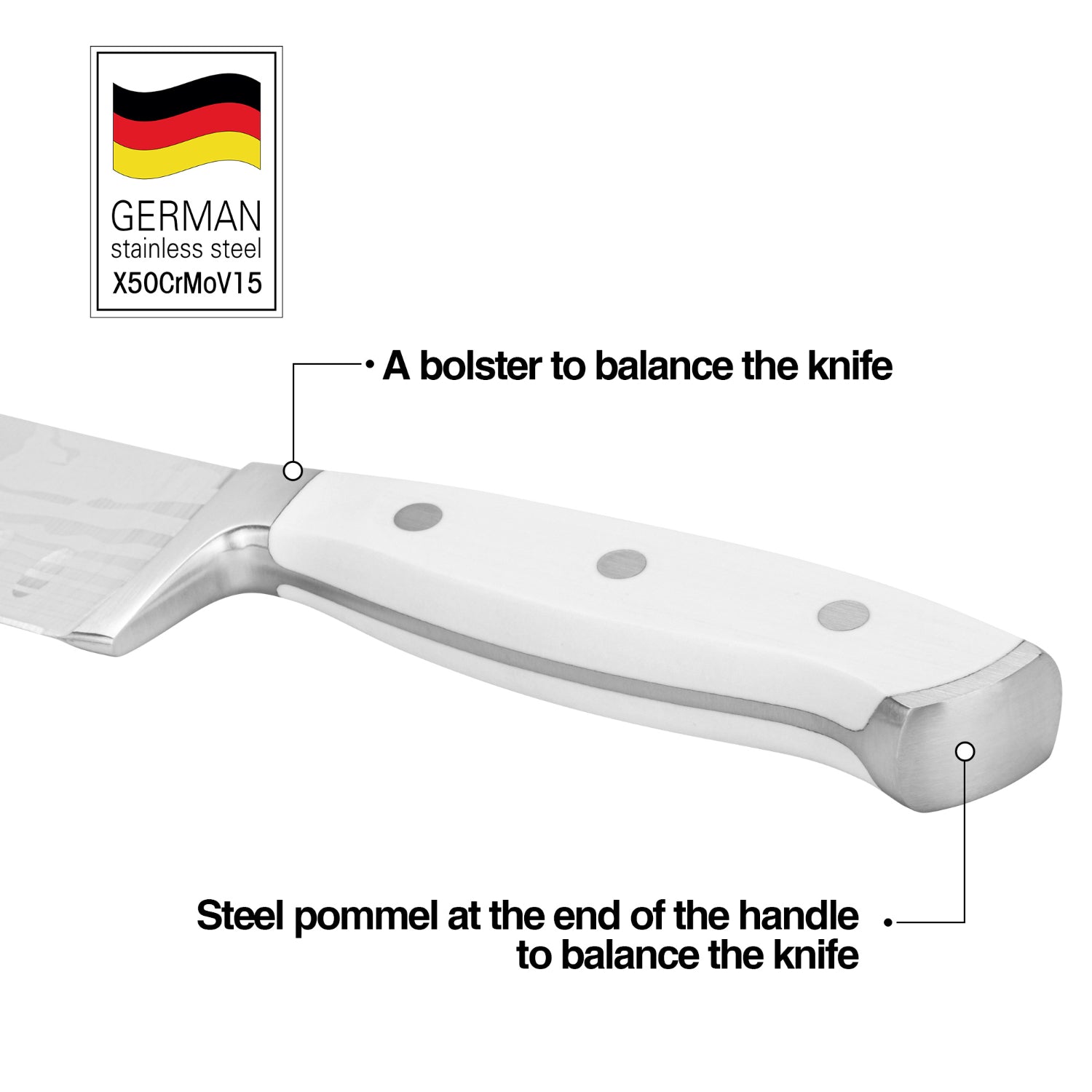 Fissman 7'' Santoku Knife Bonn - X50CrMoV15 steel