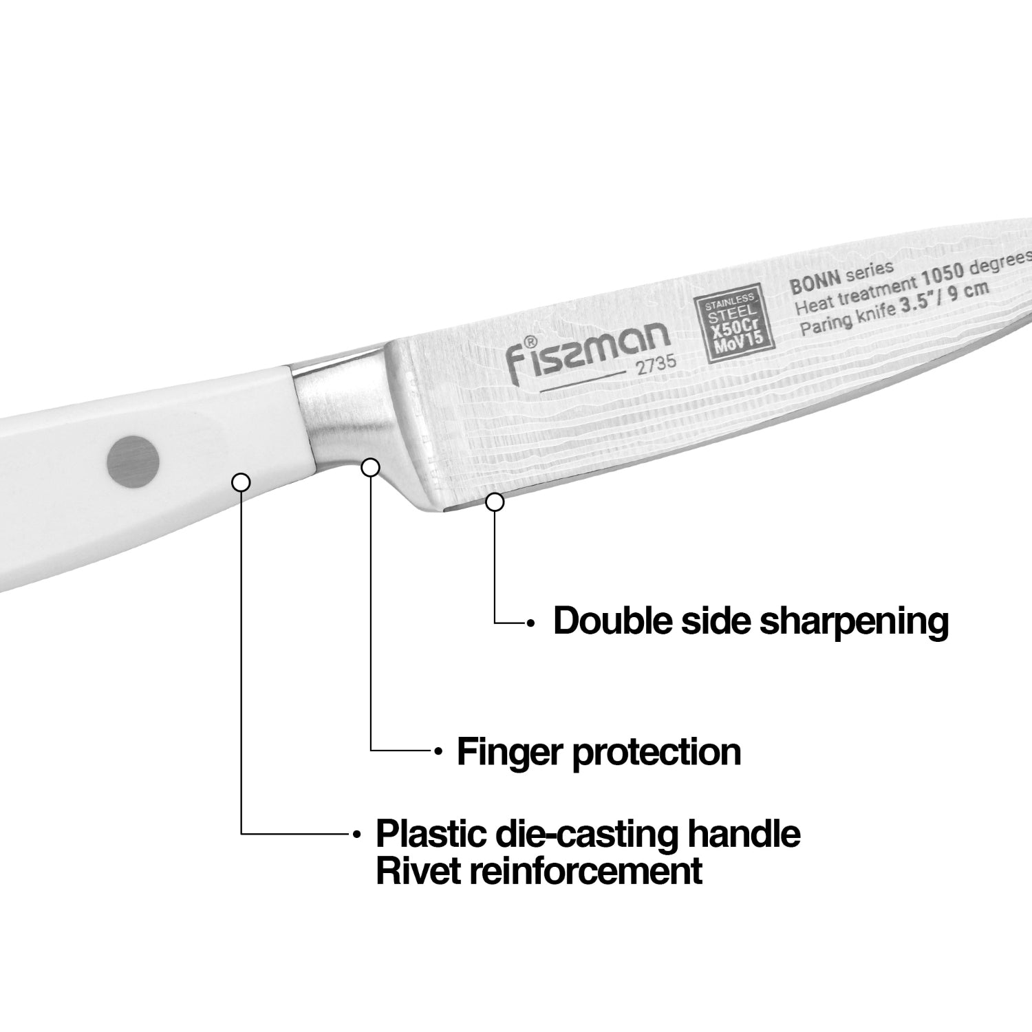 Fissman 3.5'' Paring Knife Bonn - X50CrMoV15 steel