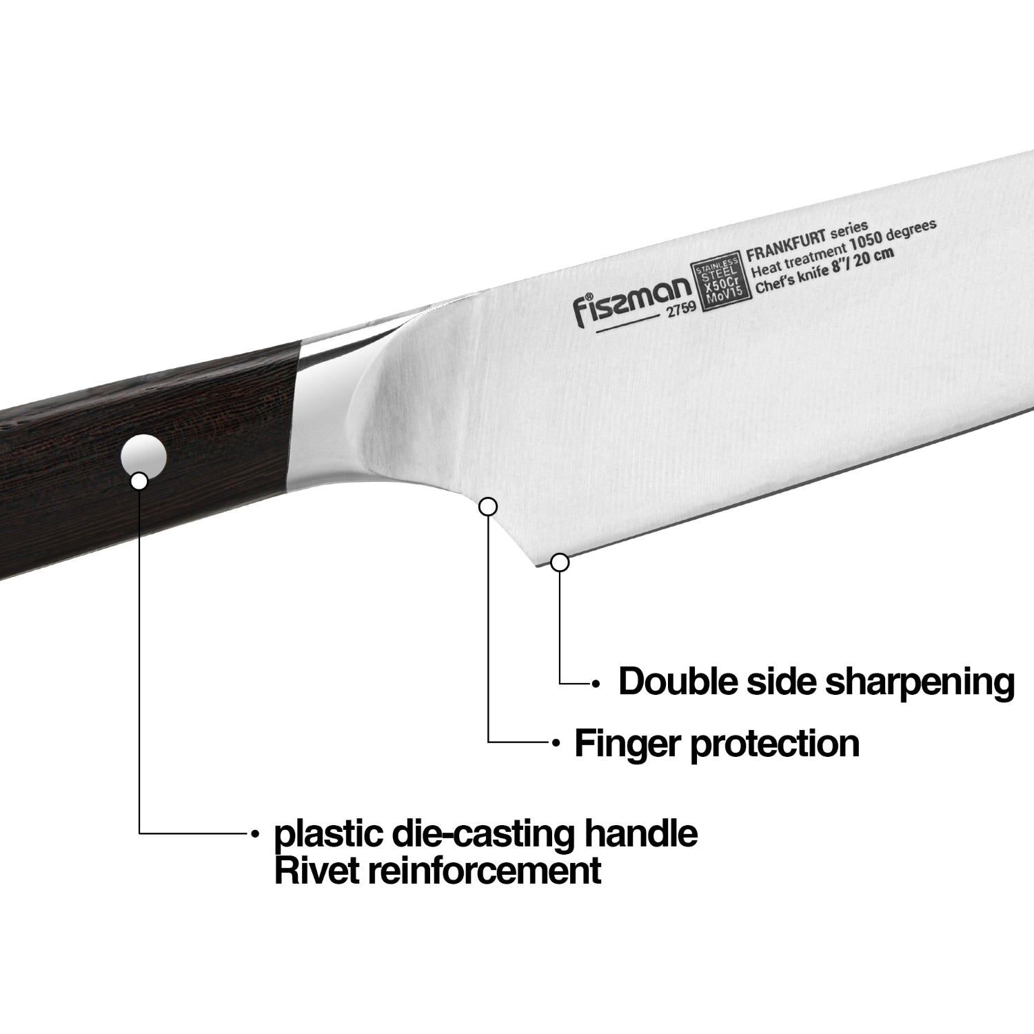 Fissman 8'' Chef's Knife FrankFruit - steel X50Cr15MoV