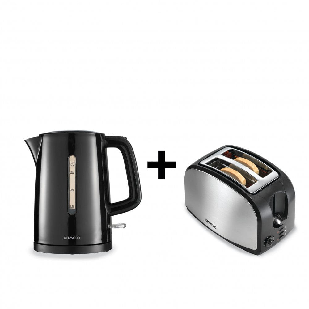 Kenwood 2200w Plastic Kettle, Black ZJP00.000BK + Kenwood Toaster TCM01.A0BK