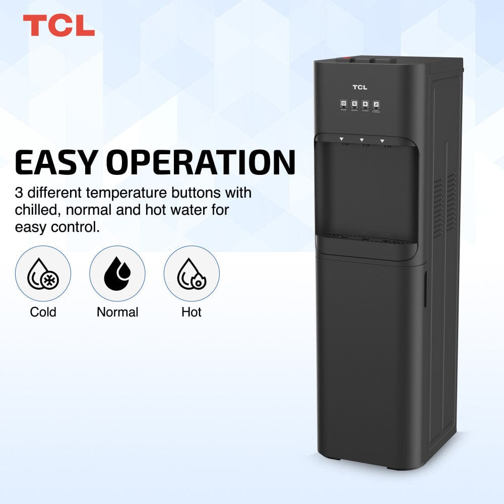 Tcl Bottom Loading 3 Taps Water Dispenser, Black Ty-Lwyr91T