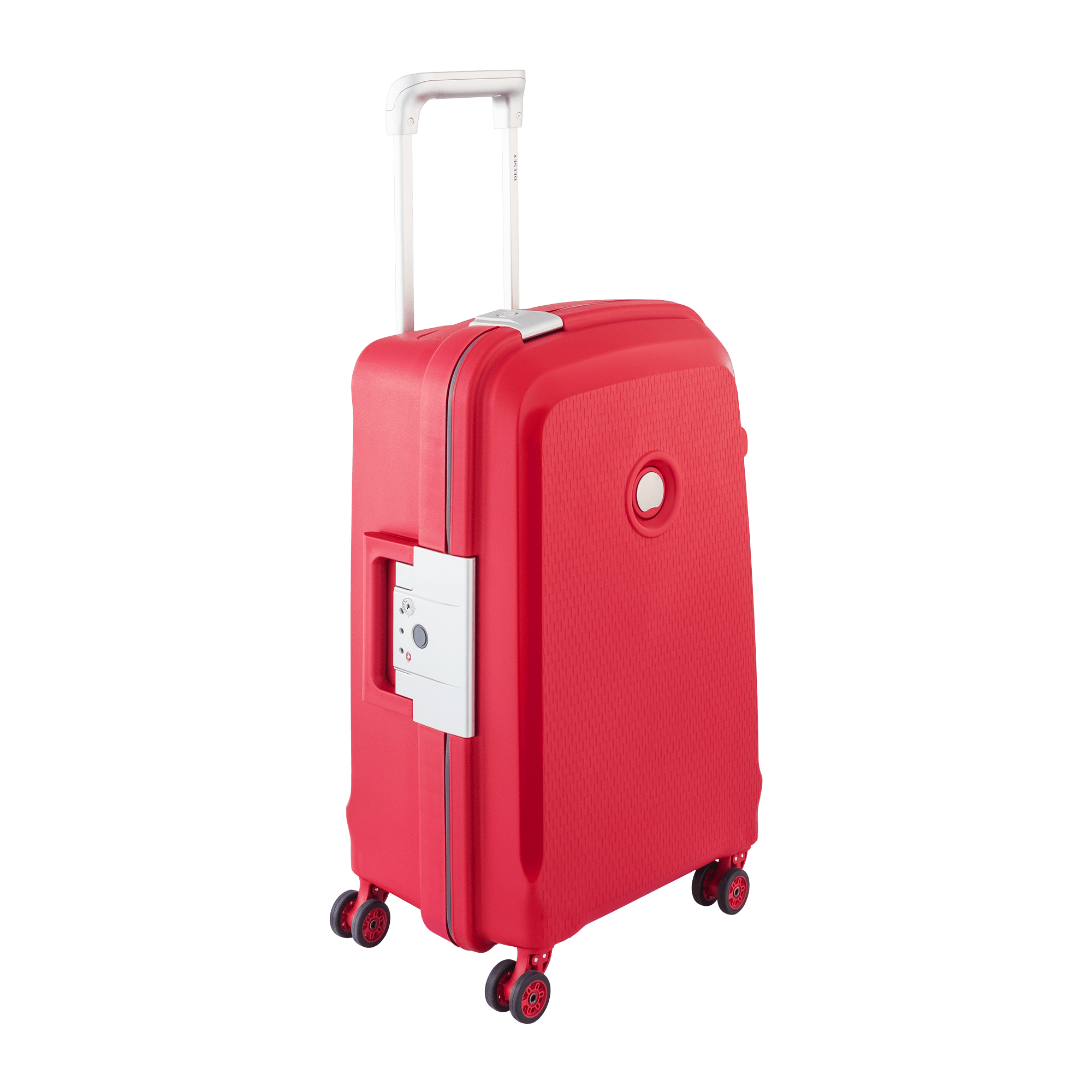 Delsey Belfort Plus 55cm Hardcase 4 Double Wheel Cabin Luggage Trolley Red - 384180104