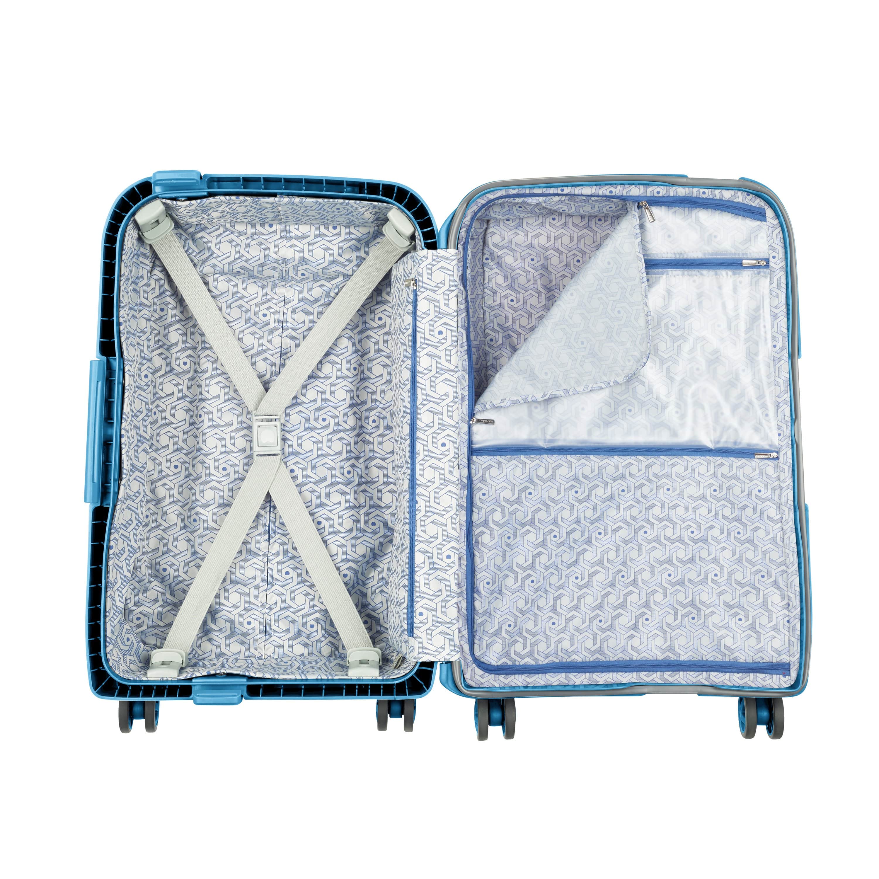 Delsey Moncey 55cm Softcase 4 Double Wheel Cabin Luggage Trolley Light Blue - 00384480112