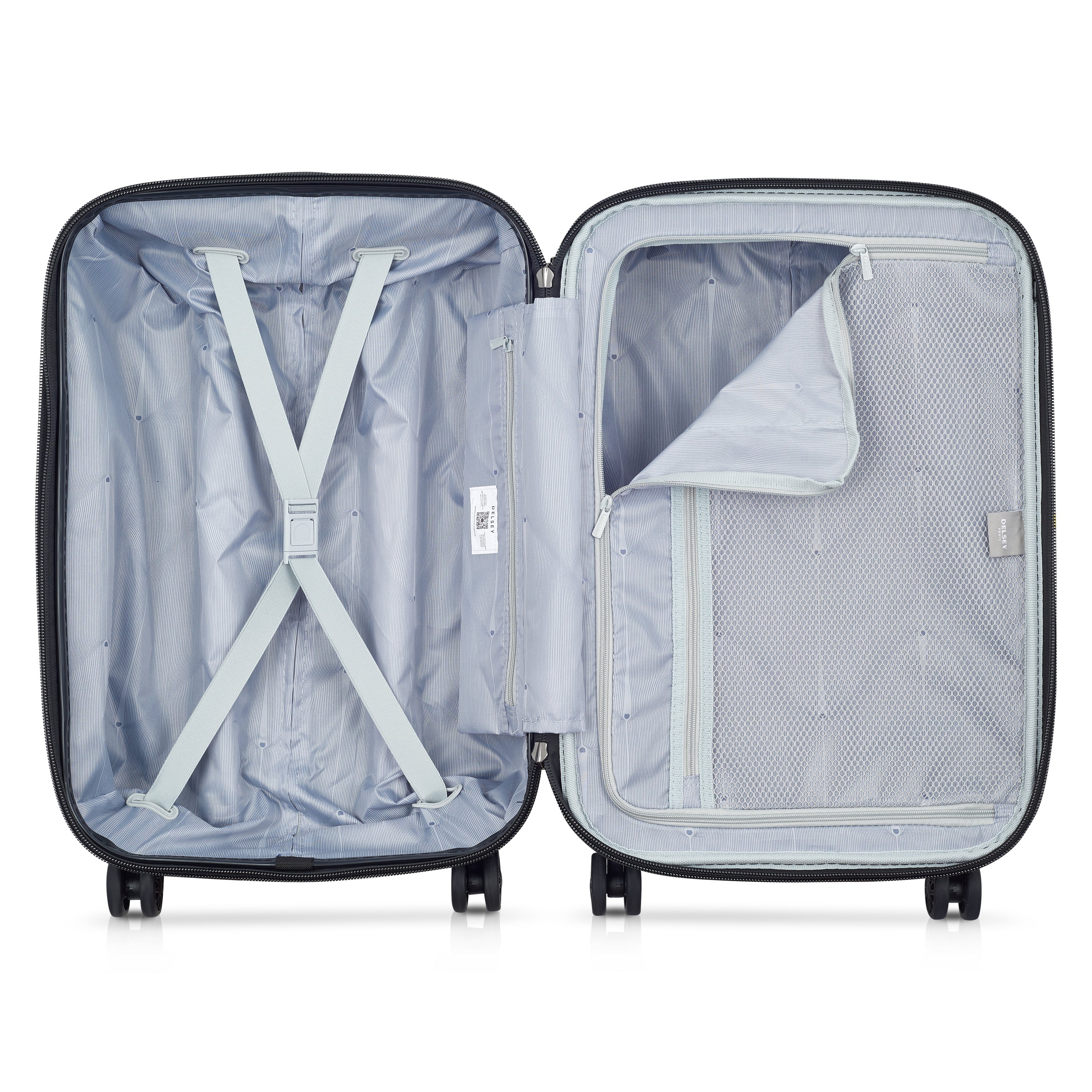Delsey Depart Hard 61cm Hardcase Expandable 4 Double Wheel Cabin Luggage Trolley Case Navy Blue - 00314580522 X9
