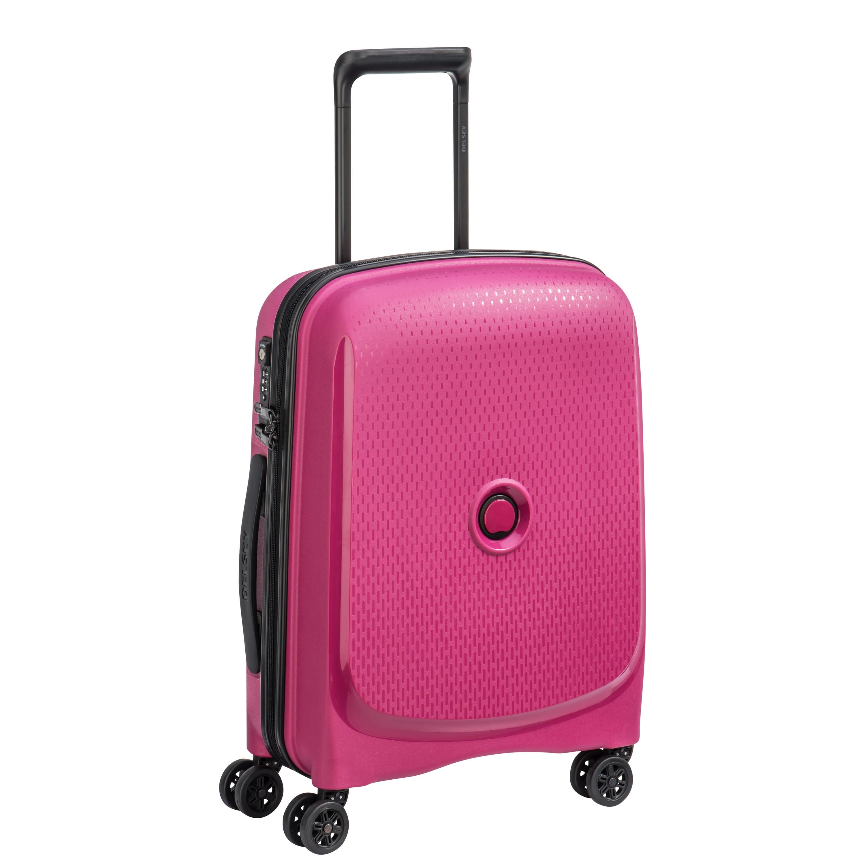 Delsey Belmont Plus 61cm Hardcase 4 Double Wheel Expandable Cabin Luggage Trolley Pink - 00386180509