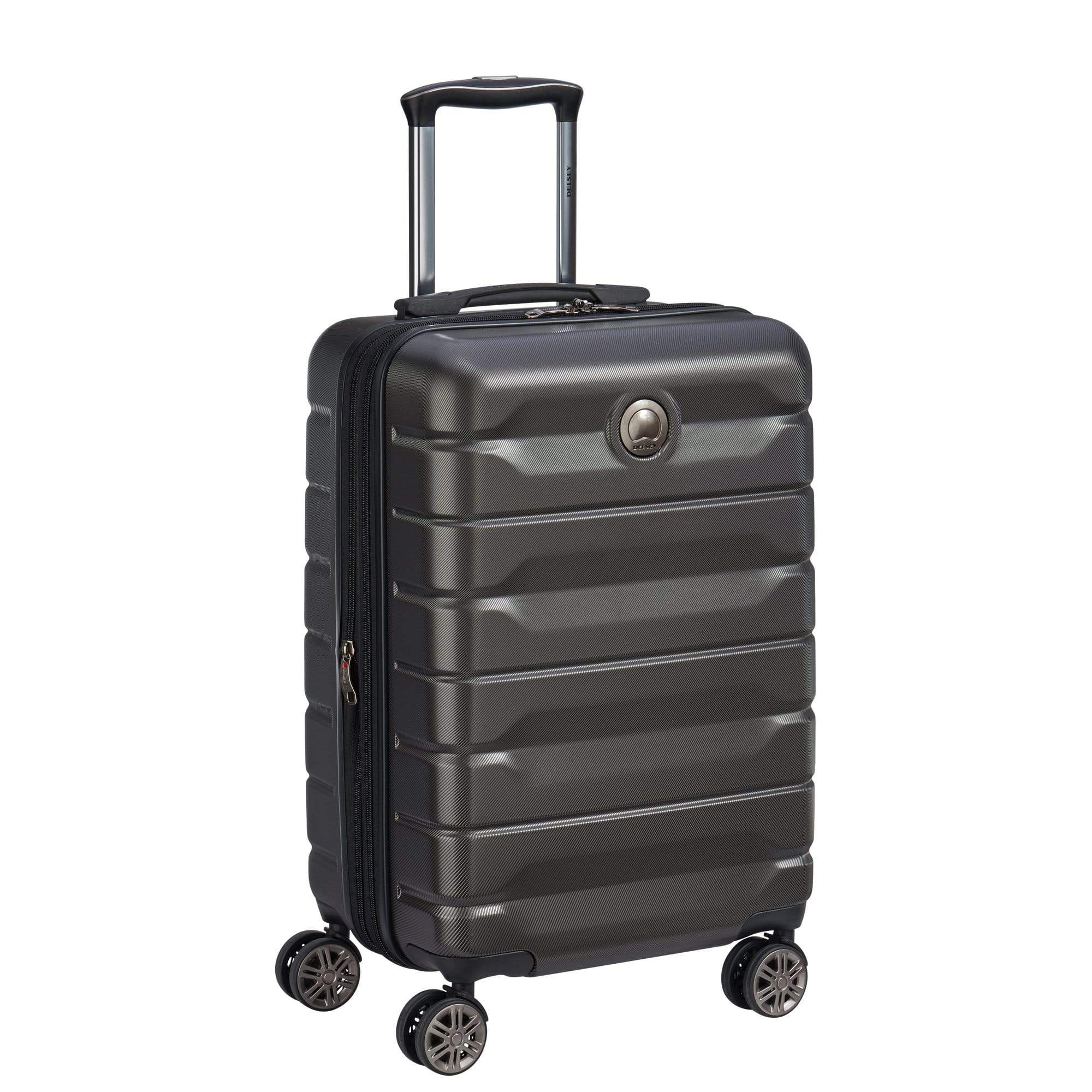 Delsey Air Amour 55cm Hardcase 4 Wheel Expandable Cabin Luggage Trolley Black - 00386680100T9