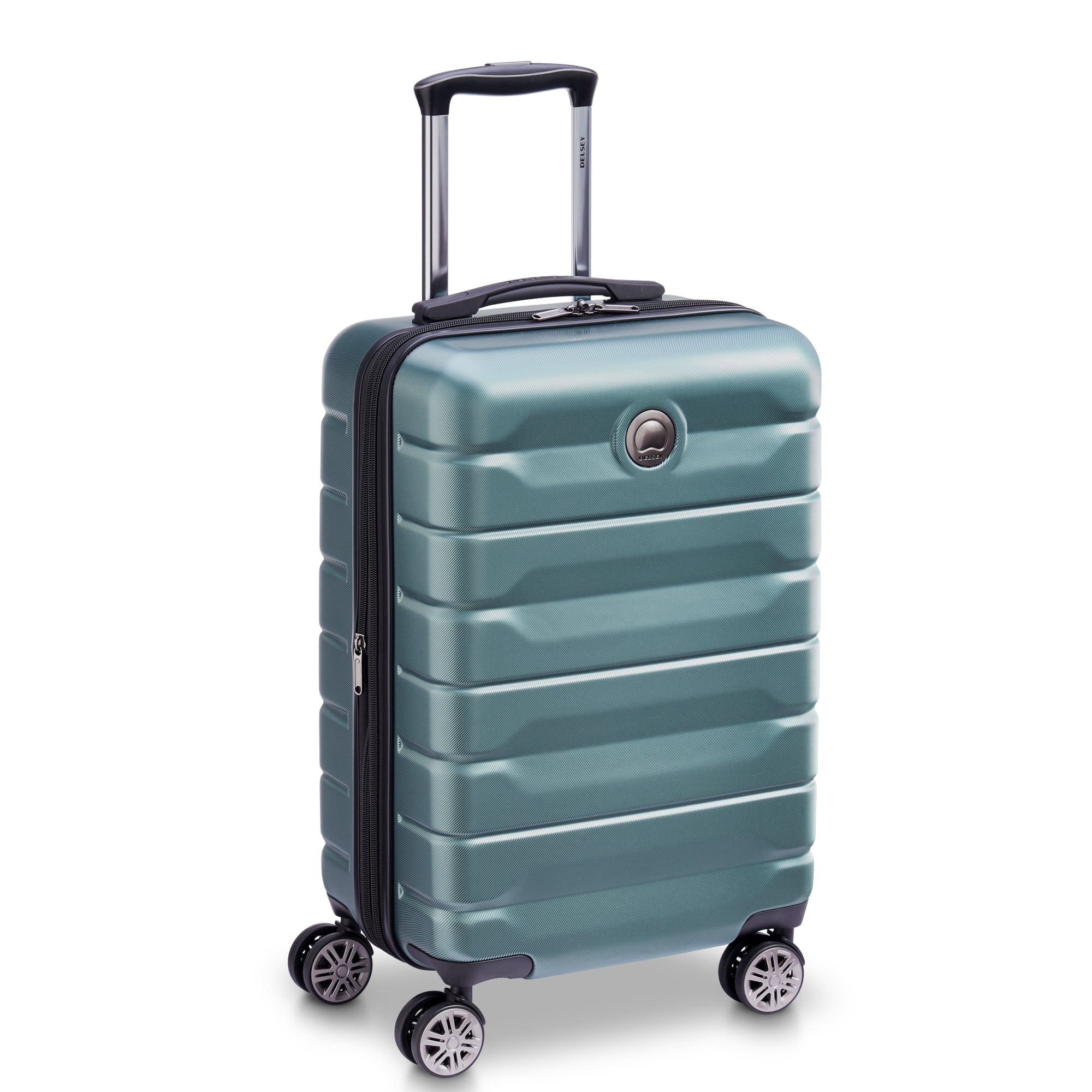Delsey Air Amour 55cm Hardcase 4 Wheel Expandable Cabin Luggage Trolley Green - 00386680103T9
