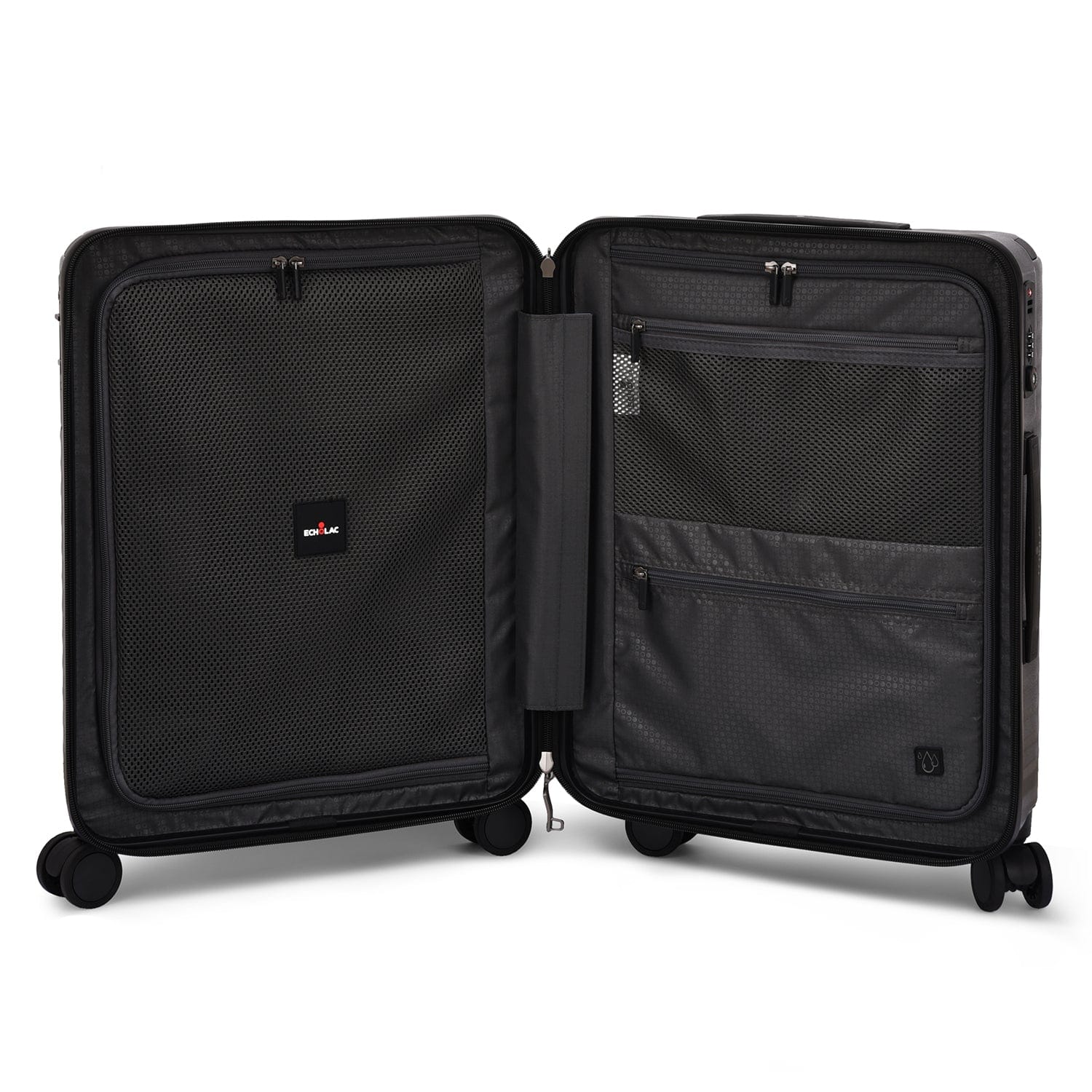 Echolac Celestra 55cm Hardcase Non-Expandable 4 Double Wheel Cabin Luggage Trolley Black - PC183XA BLACK 20