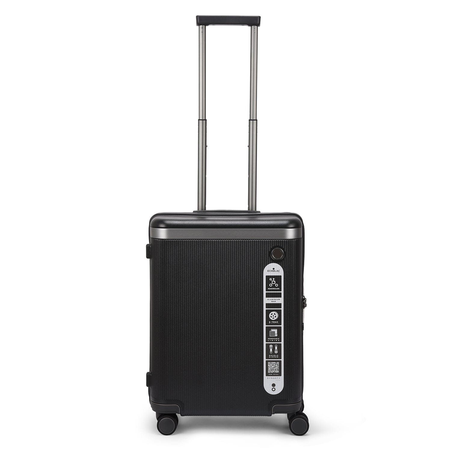 Echolac Dynasty 55cm Hardcase Non-Expandable 4 Double Wheel Cabin Luggage Trolley Vulcan Grey - PC142 20 VULCAN GREY