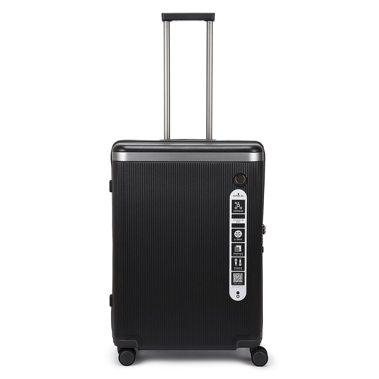 Echolac Dynasty 67cm Hardcase Non-Expandable 4 Double Wheel Check-In Luggage Trolley Vulcan Grey - PC142 24 VULCAN GREY