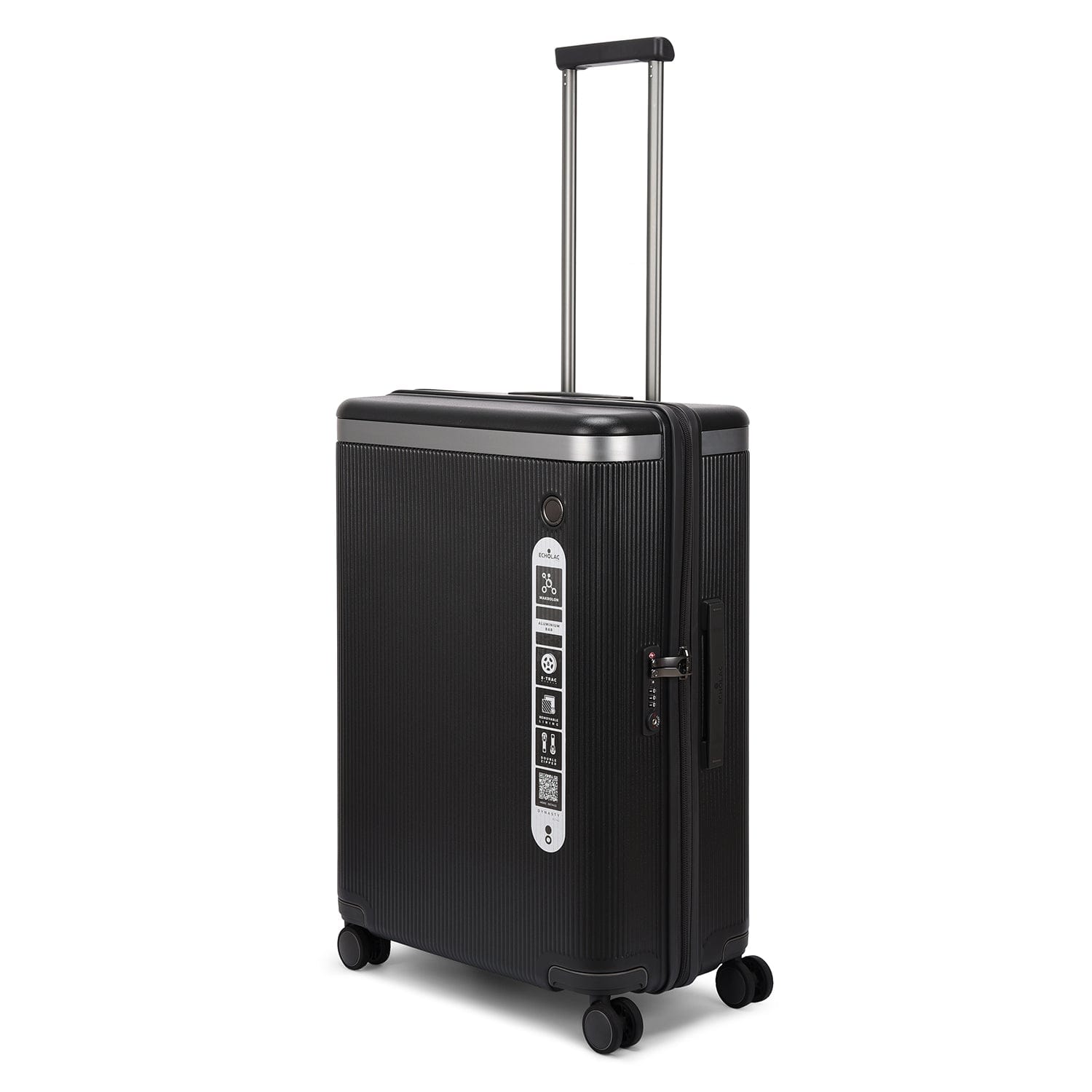 Echolac Dynasty 67cm Hardcase Non-Expandable 4 Double Wheel Check-In Luggage Trolley Vulcan Grey - PC142 24 VULCAN GREY