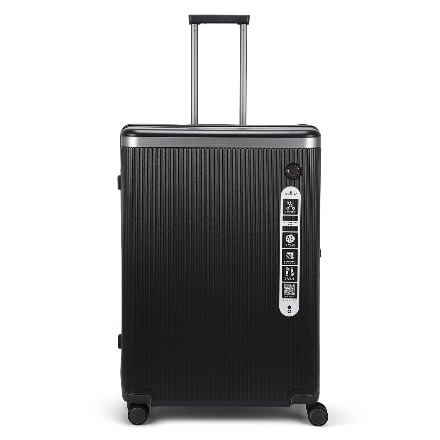 Echolac Dynasty 76.5cm Hardcase Non-Expandable 4 Double Wheel Check-In Luggage Trolley Vulcan Grey - PC142 28 VULCAN GREY