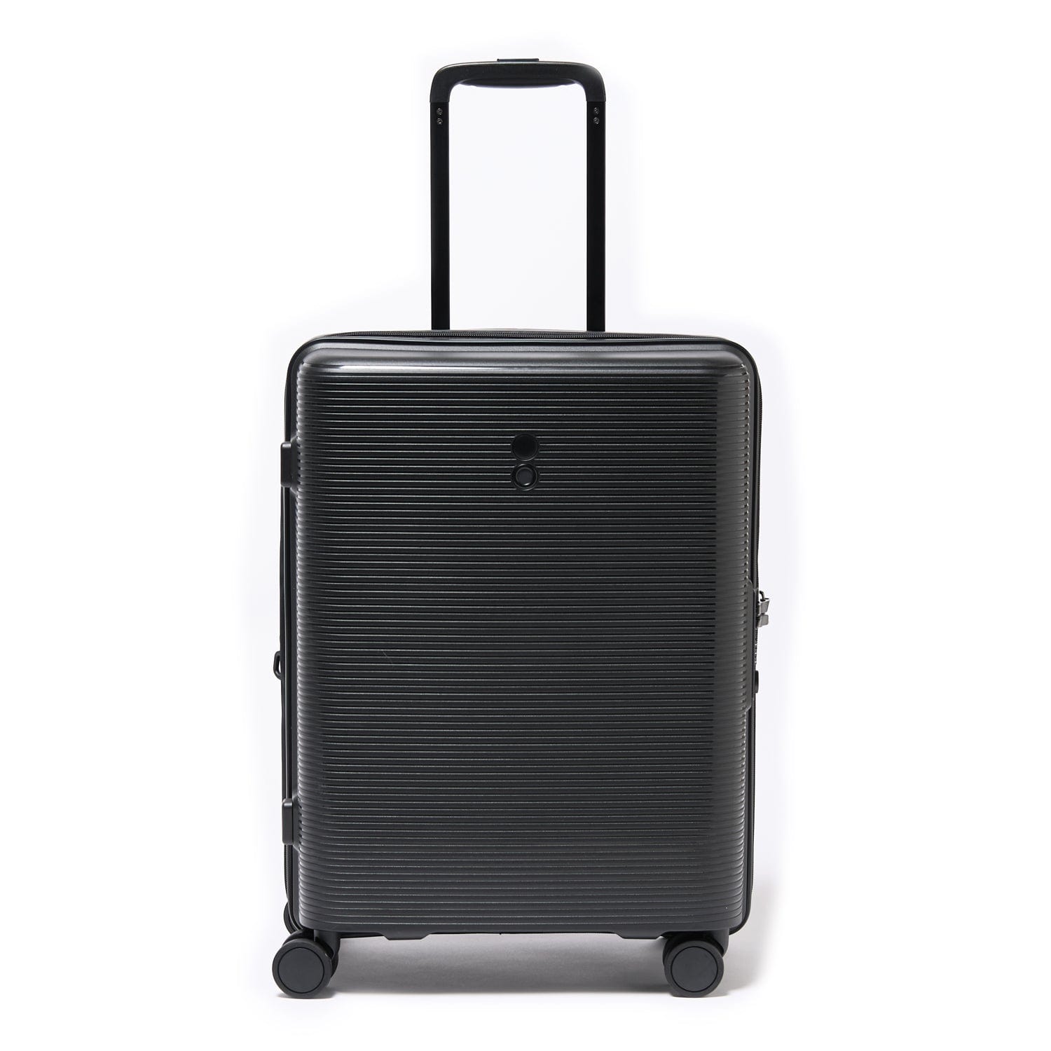 Echolac Forza 55cm Hardcase Expandable 4 Double Wheel Cabin Luggage Trolley Black - PW005 20 Black