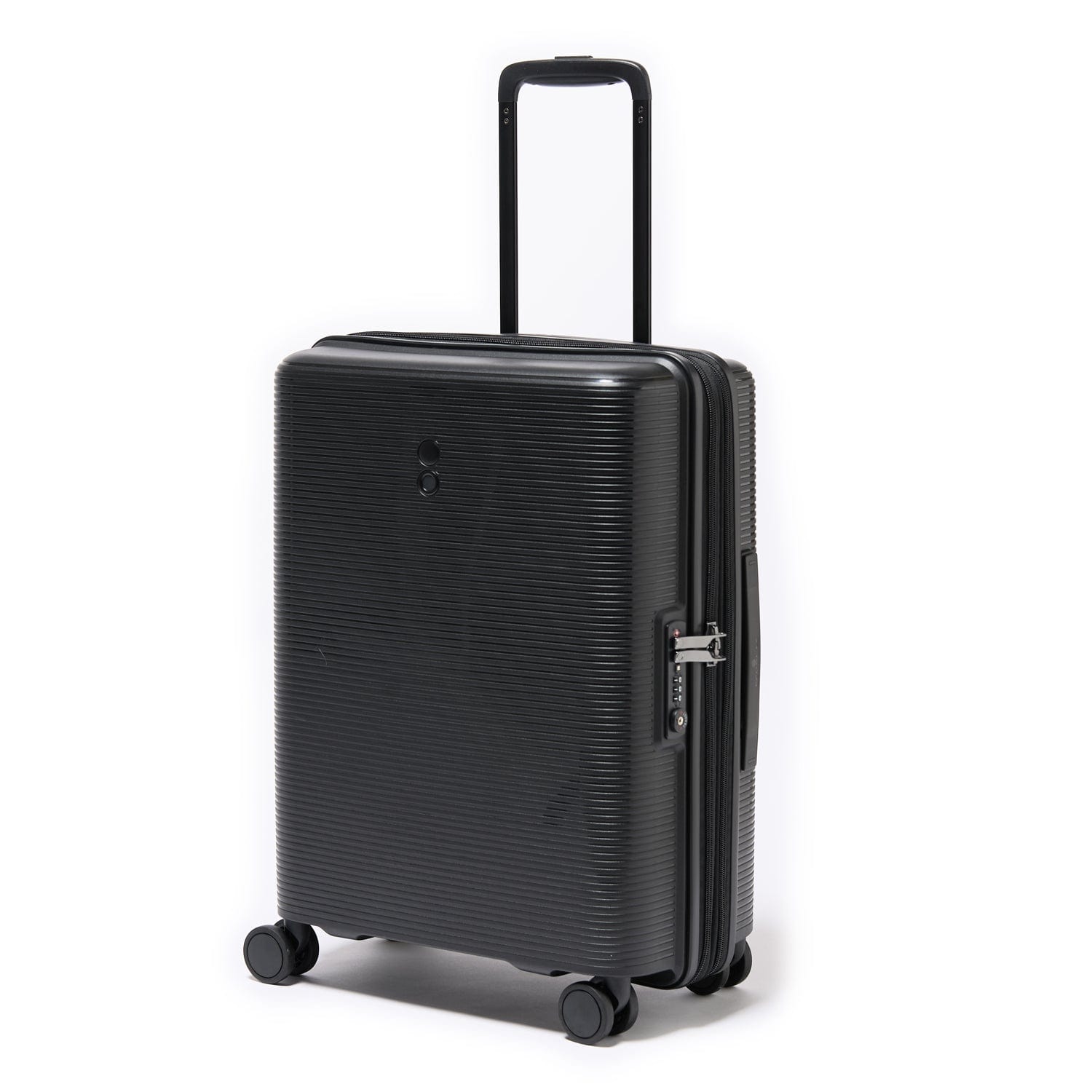 Echolac Forza 55cm Hardcase Expandable 4 Double Wheel Cabin Luggage Trolley Black - PW005 20 Black