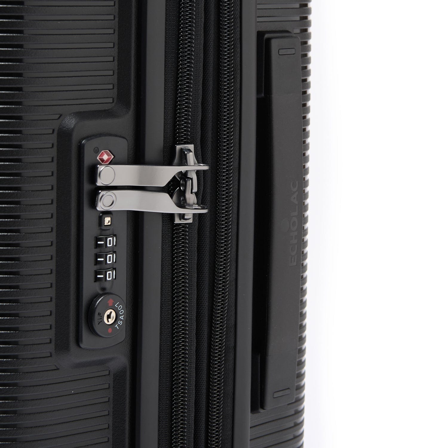 Echolac Forza 65cm Hardcase Expandable 4 Double Wheel Cabin Luggage Trolley Black - PW005 24 Black