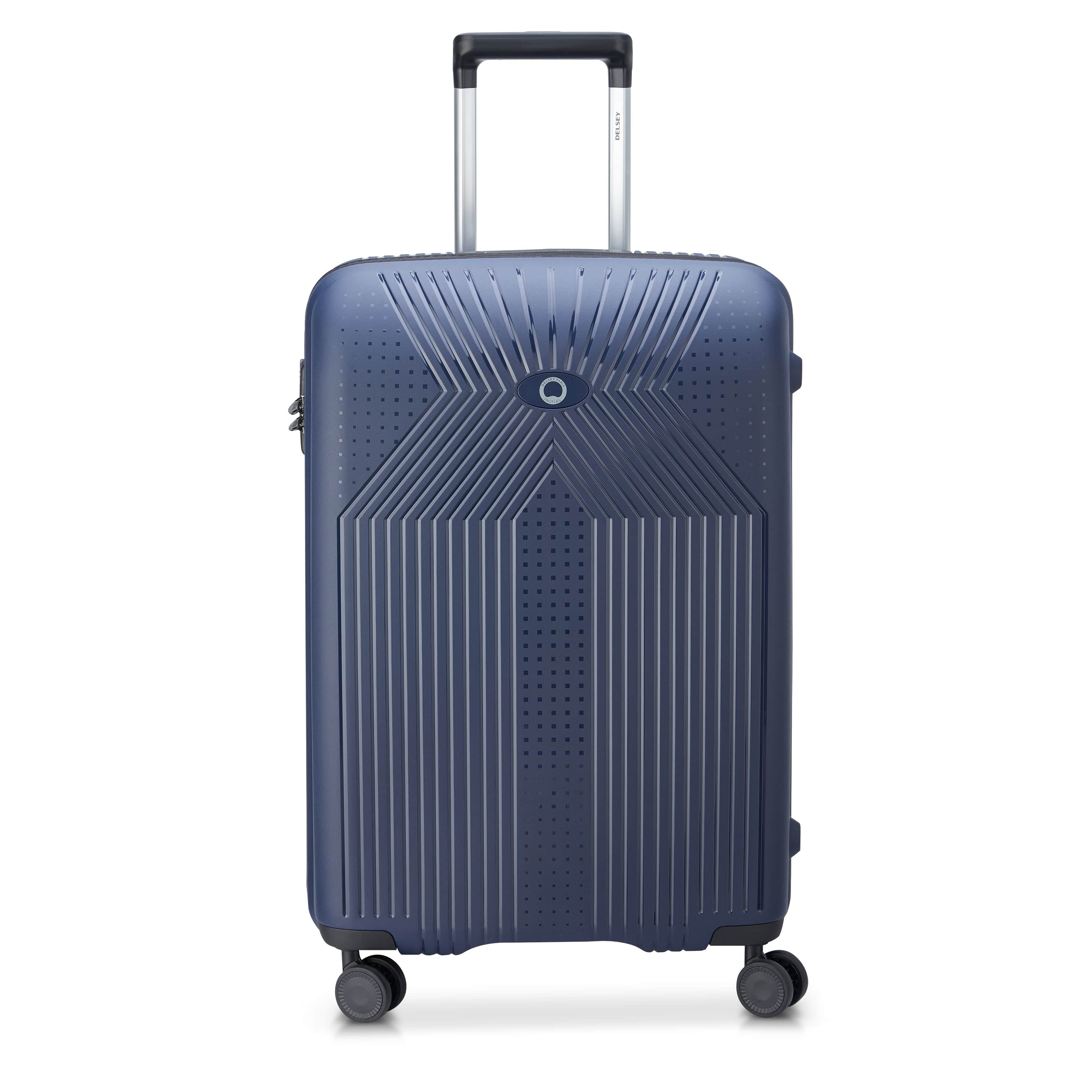 Delsey Ordener 66cm Hardcase 4 Double Wheel Check-In Luggage Trolley Blue - 00384681002