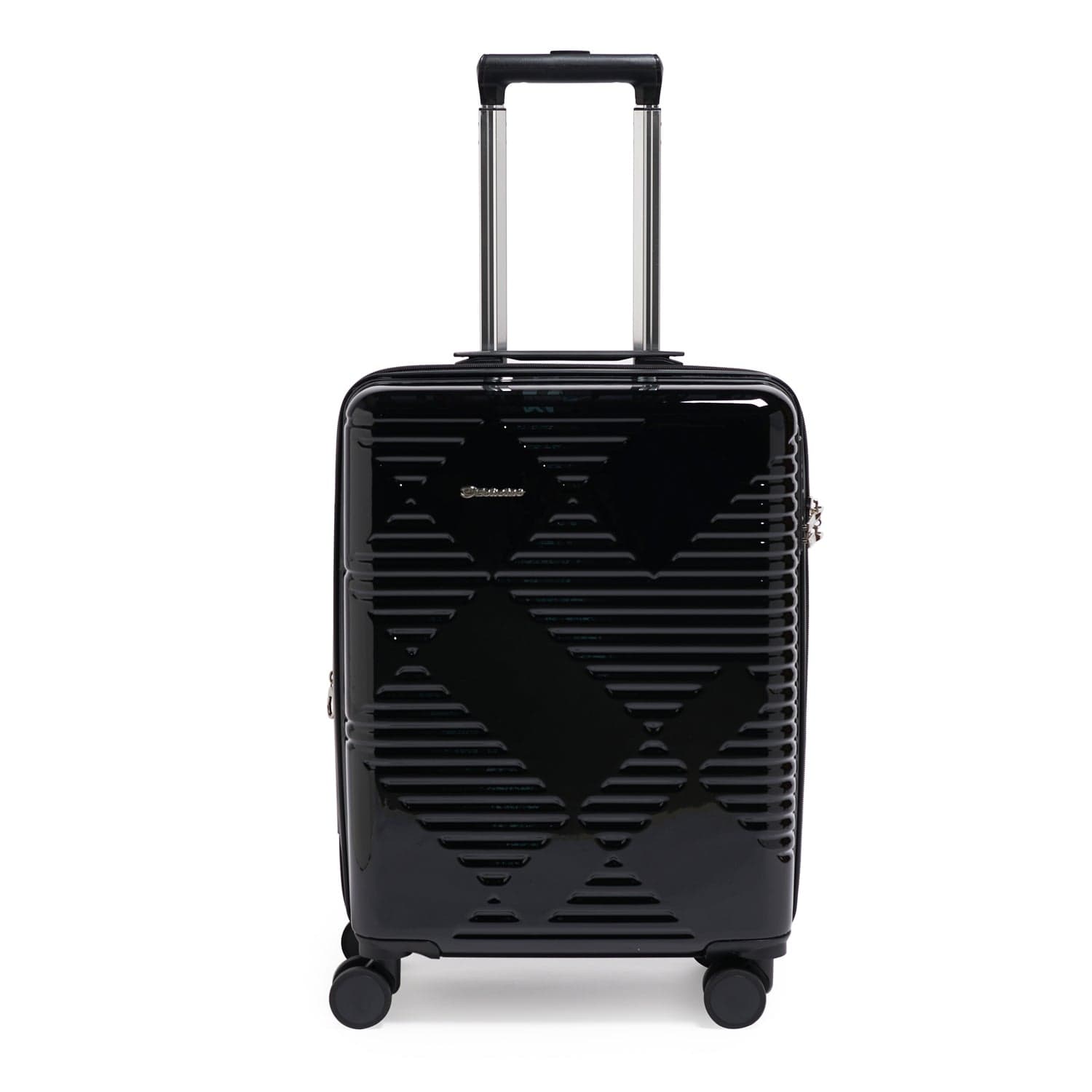 Echolac Extravagant 56cm Hardcase Expandable 4 Double Wheel Cabin Luggage Trolley Black - CTH0062 S- 20 BLACK