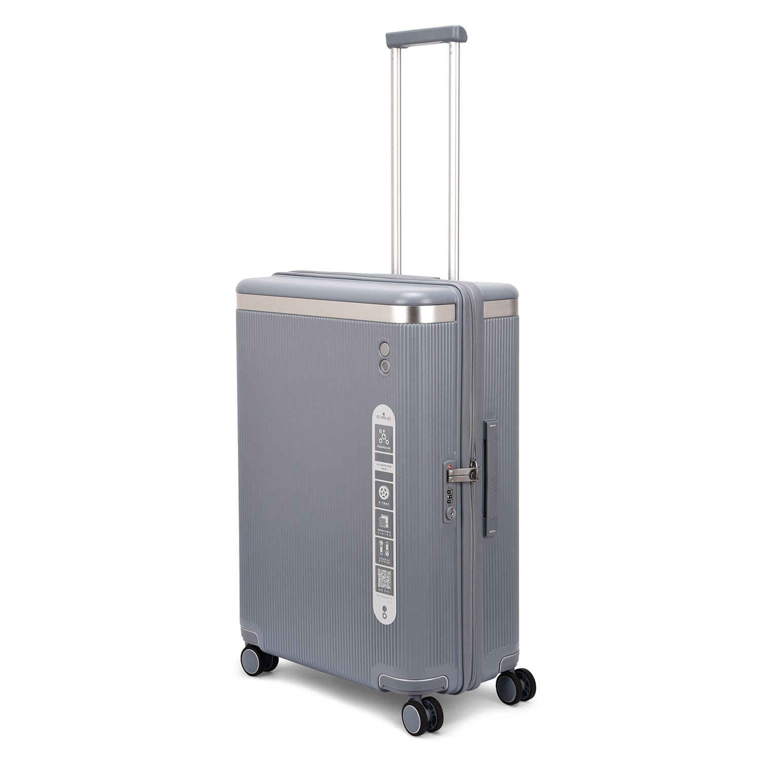 Echolac Dynasty 67cm Hardcase Non-Expandable 4 Double Wheel Check-In Luggage TrolleyIce Ice Blue - PC142A 24 ICE-BLUE