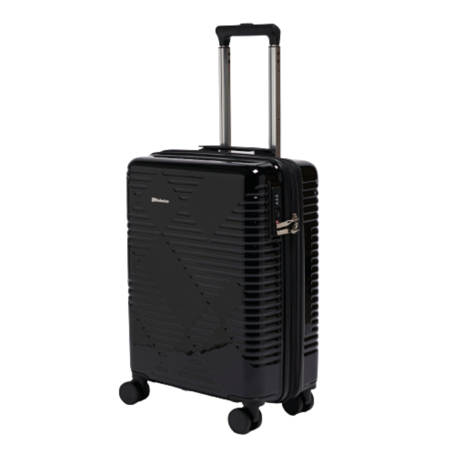 Echolac Extravagant  56+71+82cm Hardcase Expandable 4 Double Wheel 3Pc Luggage Trolley Set Black - CTH0062 S- 3PC SET BLACK