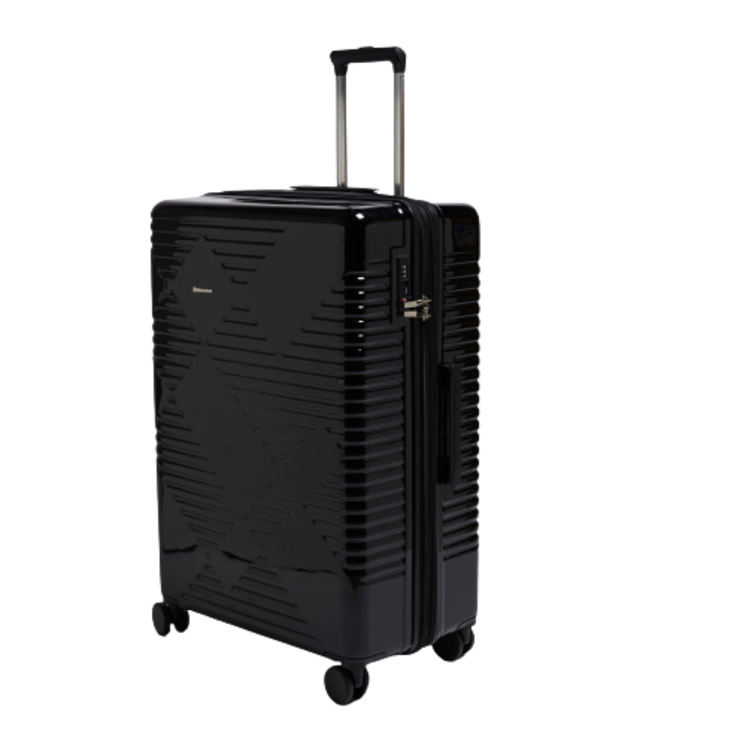Echolac Extravagant  56+71+82cm Hardcase Expandable 4 Double Wheel 3Pc Luggage Trolley Set Black - CTH0062 S- 3PC SET BLACK