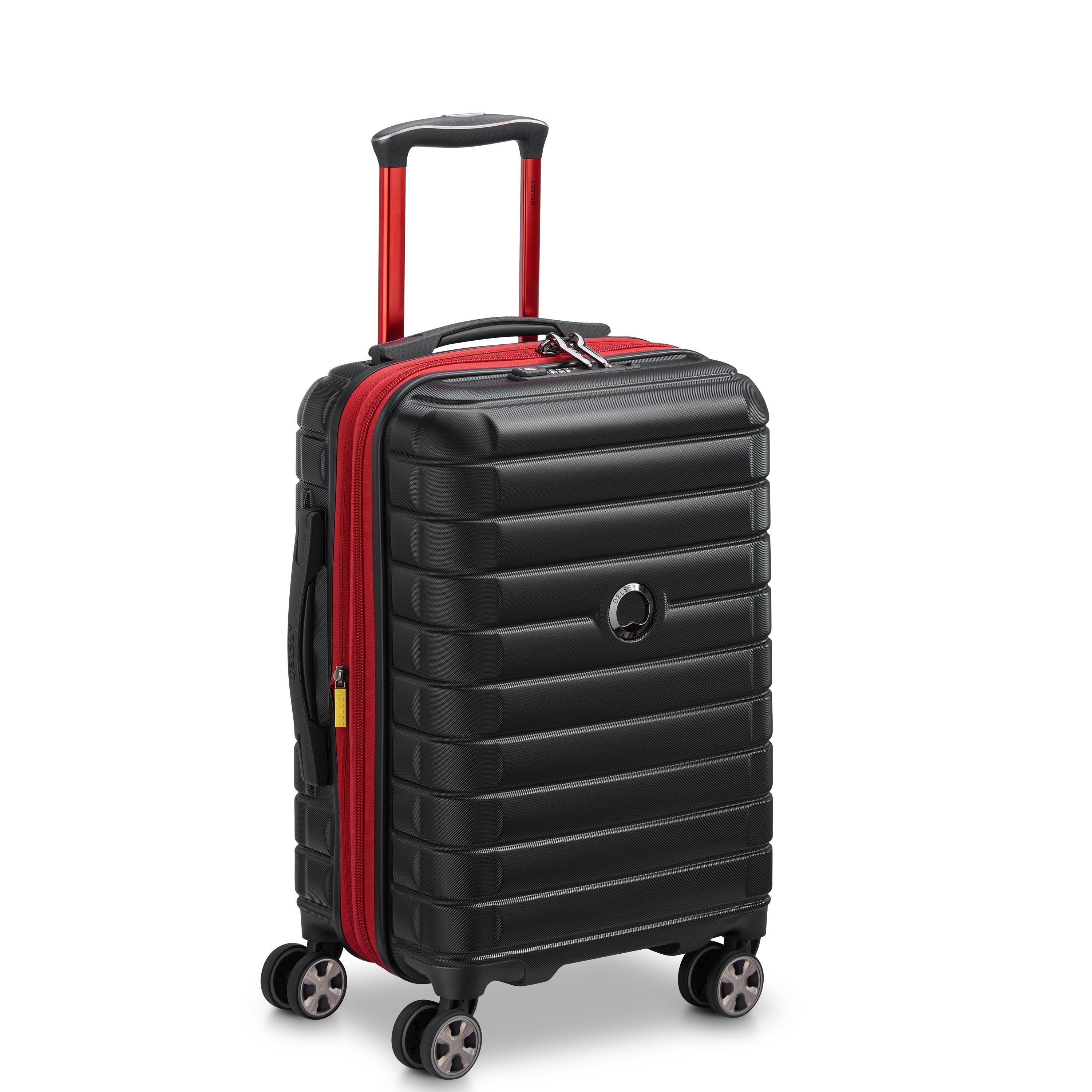 Delsey Shadow 5.0 Alfa Romeo F1 Collection 55cm Hardcase Expandable 4 Double Wheel Cabin Luggage Trolley Case Black - 00287880100F1