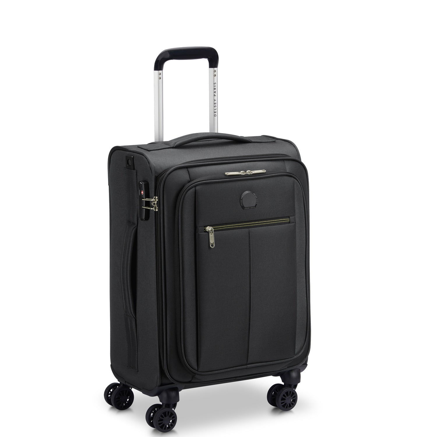 Delsey Pin Up 6 55cm Softcase 4 Double Wheel Cabin Trolley Case Black - 00343080100