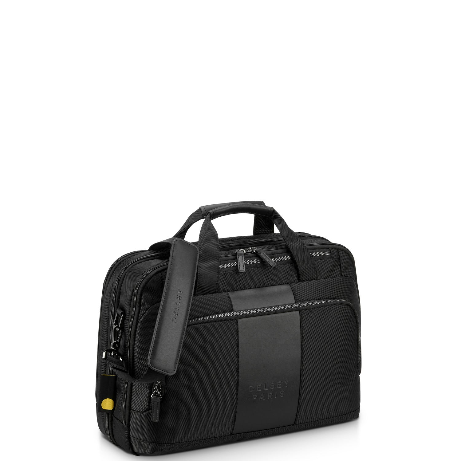 Delsey Wagram 2 Comparment Satchel Breifecase 15.6 inch Black - 00119916100