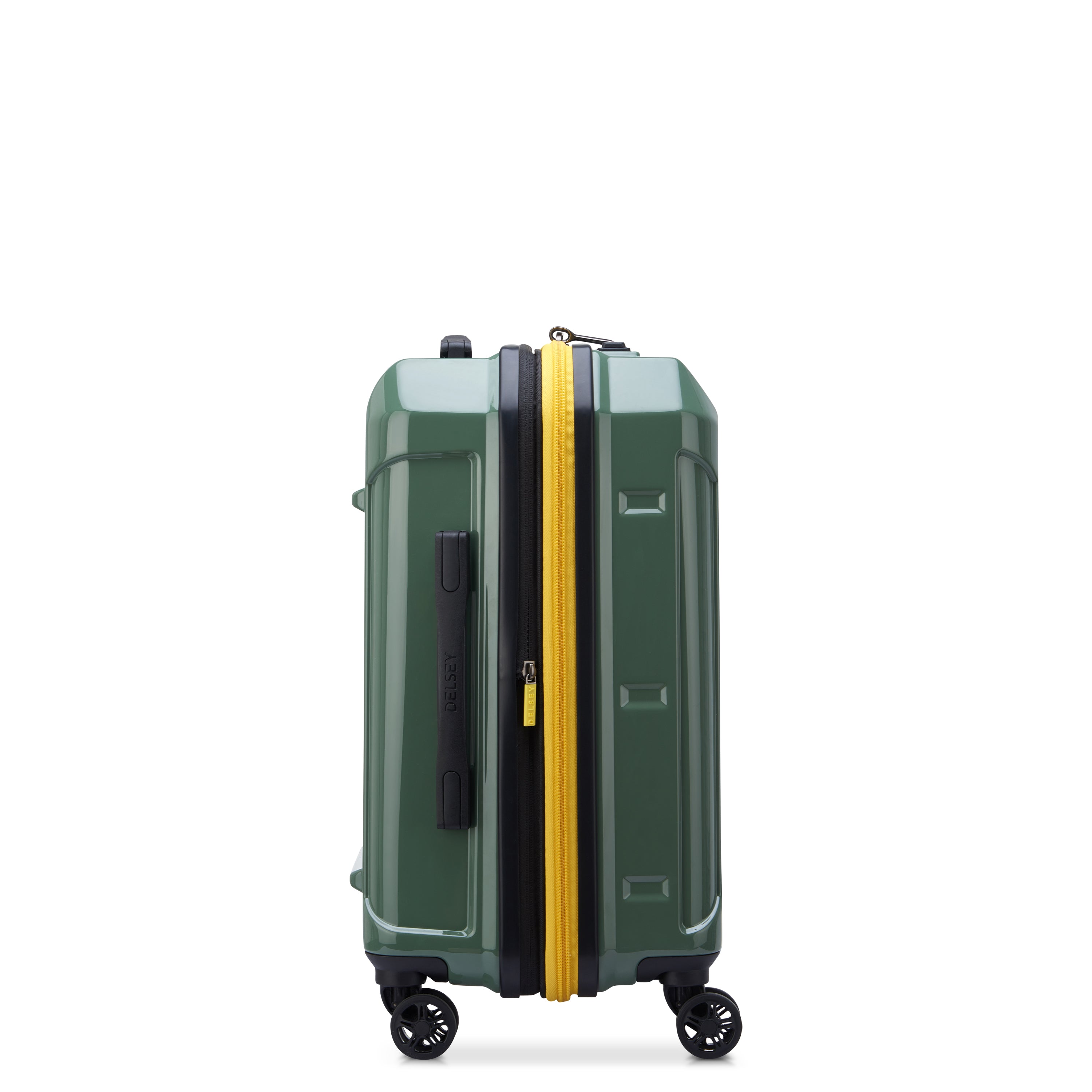 Delsey Rempart 55cm Hardcase Expandable 4 Double Wheel Flex Cabin Luggage Trolley Case  Army  Glossy - 218180113