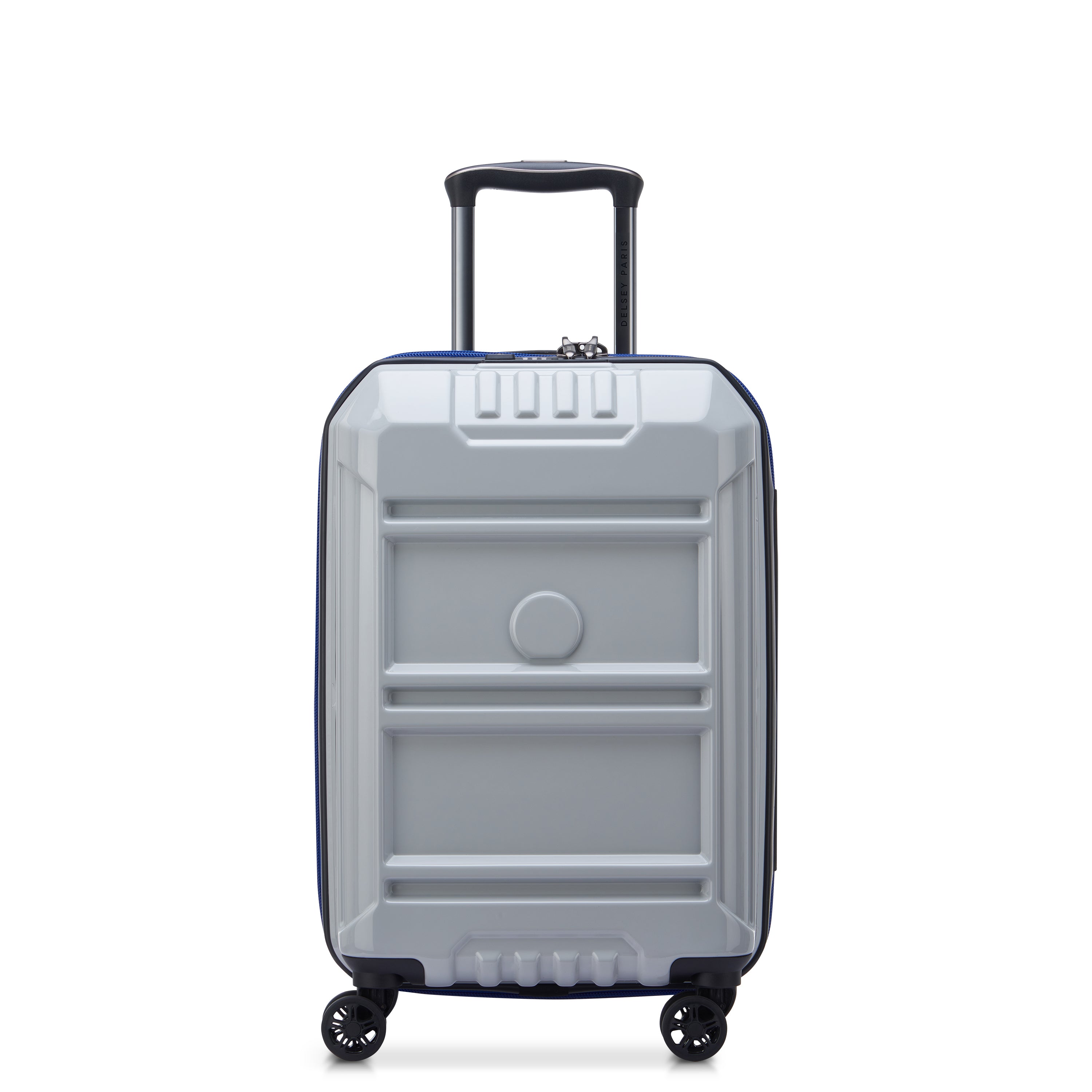 Delsey Rempart 55cm Hardcase Expandable 4 Double Wheel Flex Cabin Luggage Trolley Case Storm Grey Glossy - 218180121
