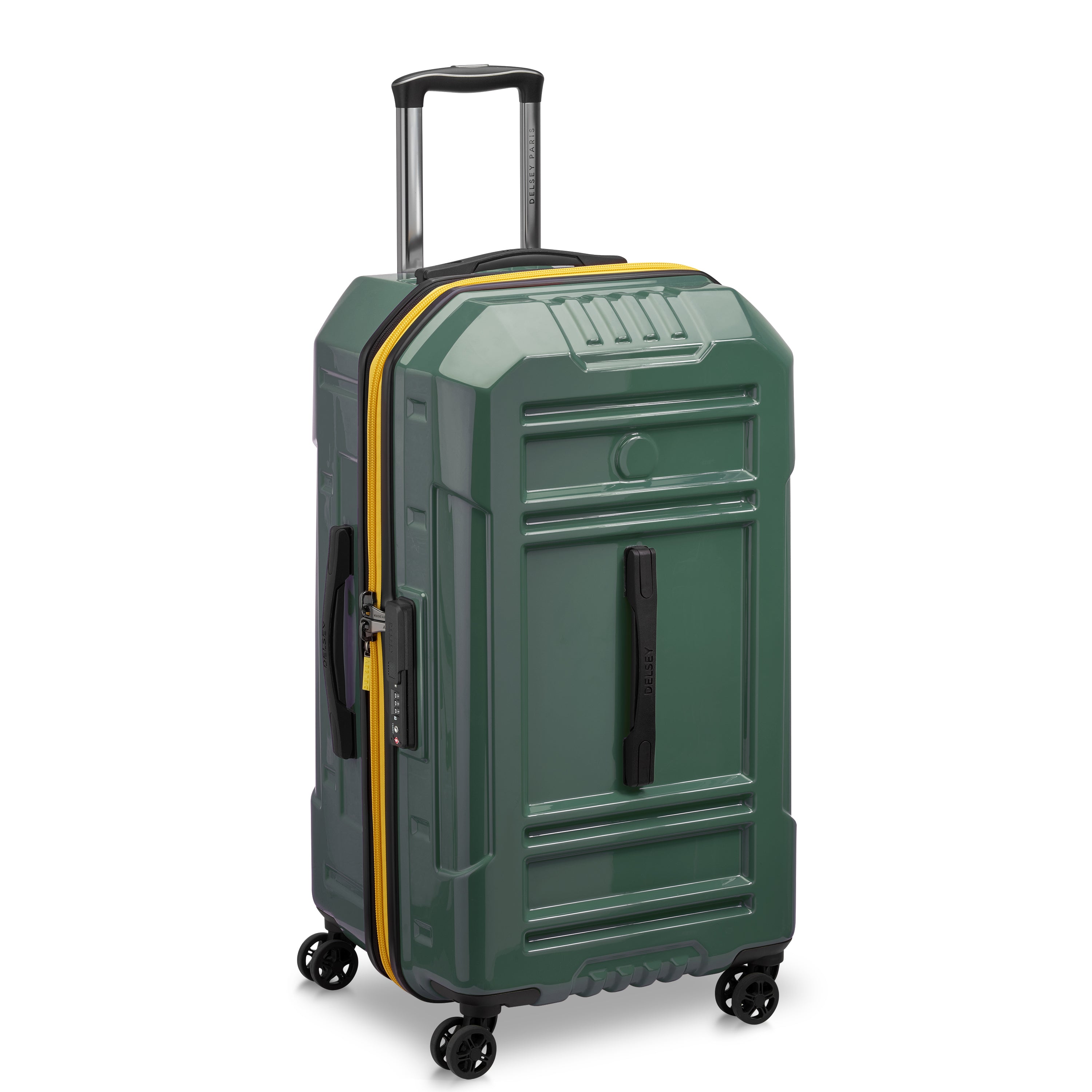Delsey Rempart 73cm Hardcase Expandable 4 Double Wheel Flex Check-In  Luggage Trolley Case  Trunk Army  Glossy - 218181813