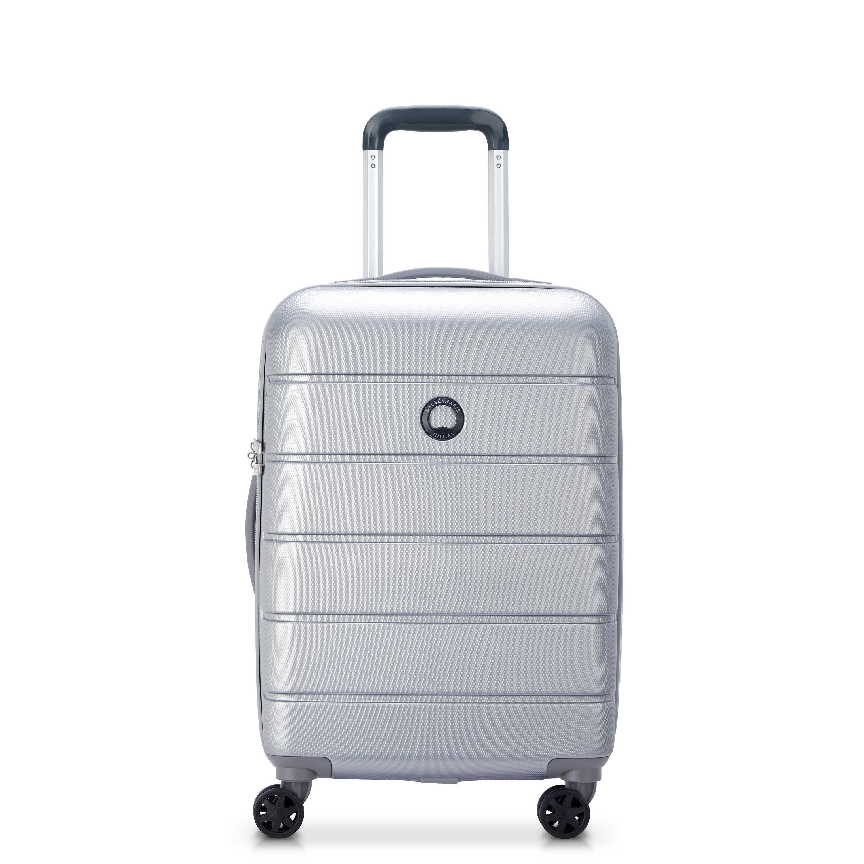 Delsey Lagos 55cm Hardcase Expandable 4 Double Wheel Cabin Luggage Trolley Case Silver - 00387080111W9 