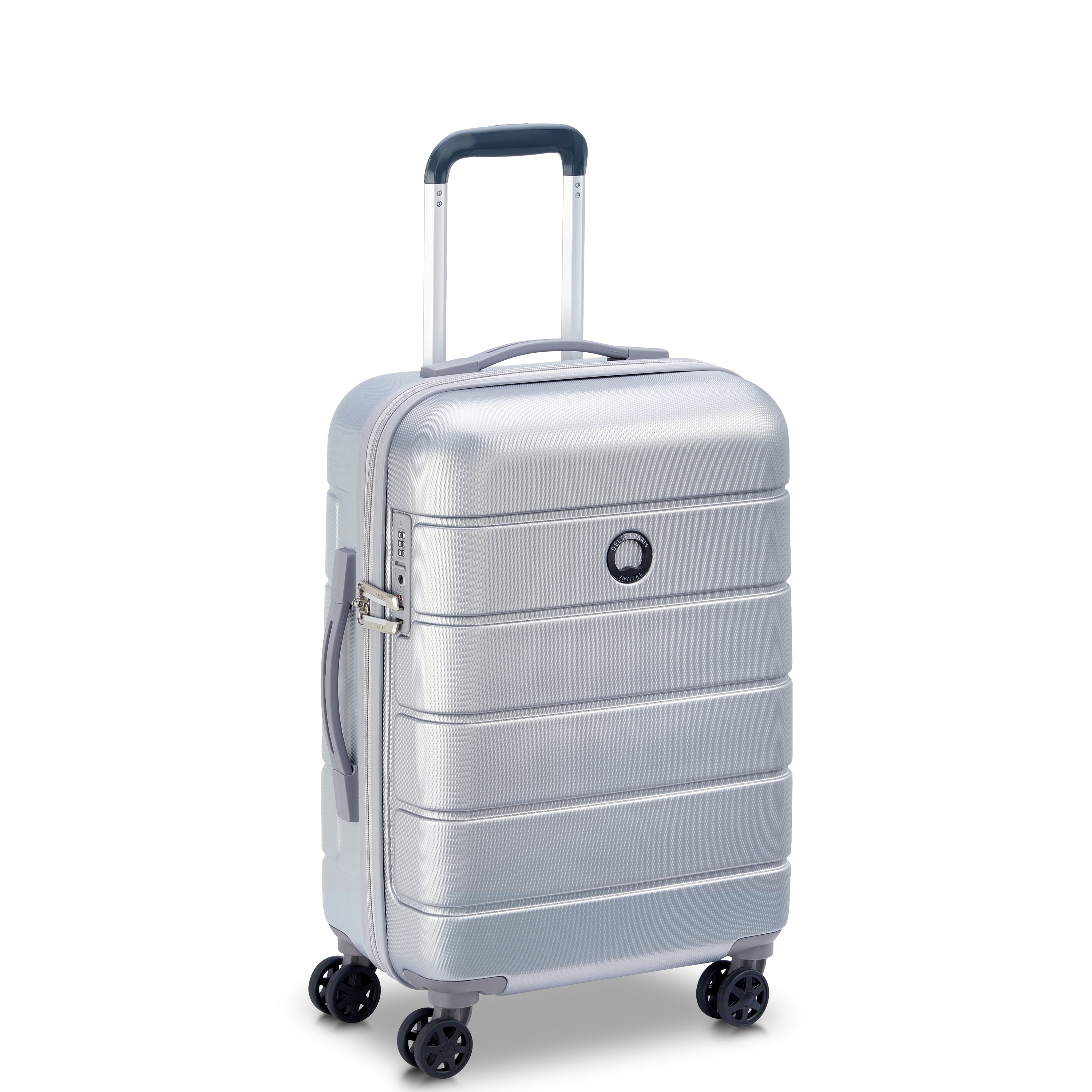 Delsey Lagos 55cm Hardcase 4 Double Wheel Cabin Luggage Trolley Case Silver - 00387080111W9