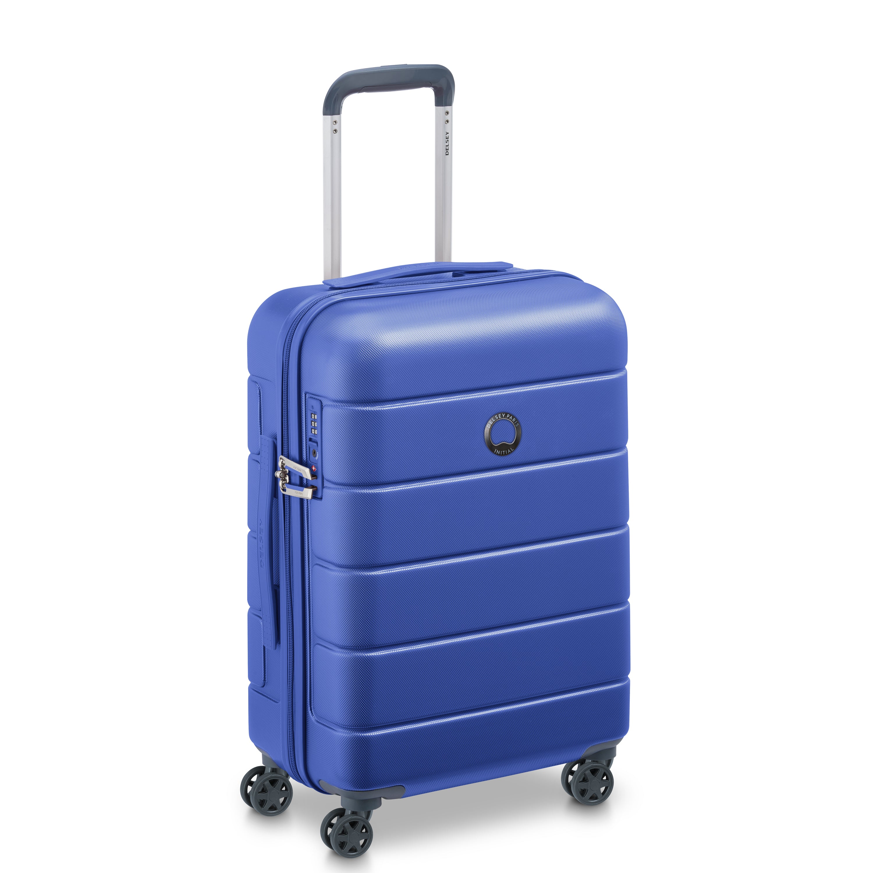 Delsey Lagos 55cm Hardcase Expandable  4 Double Wheel Cabin Luggage Trolley Case Deep Blue - 00387080122W9 