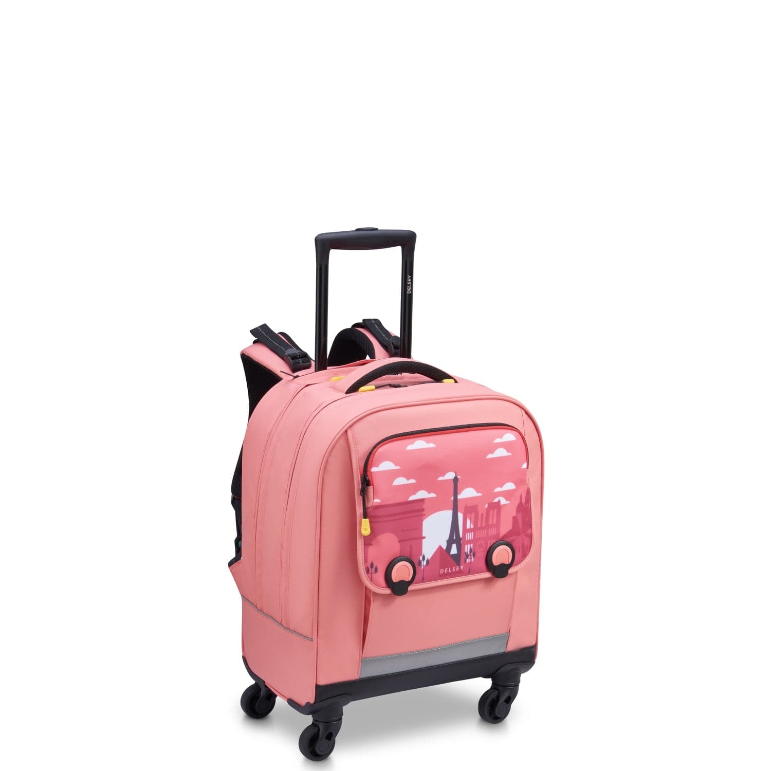 Delsey Paris Back To School 2023 4 Wheel Vertical Backpack - 15.6" Pink Printing - 00338945319