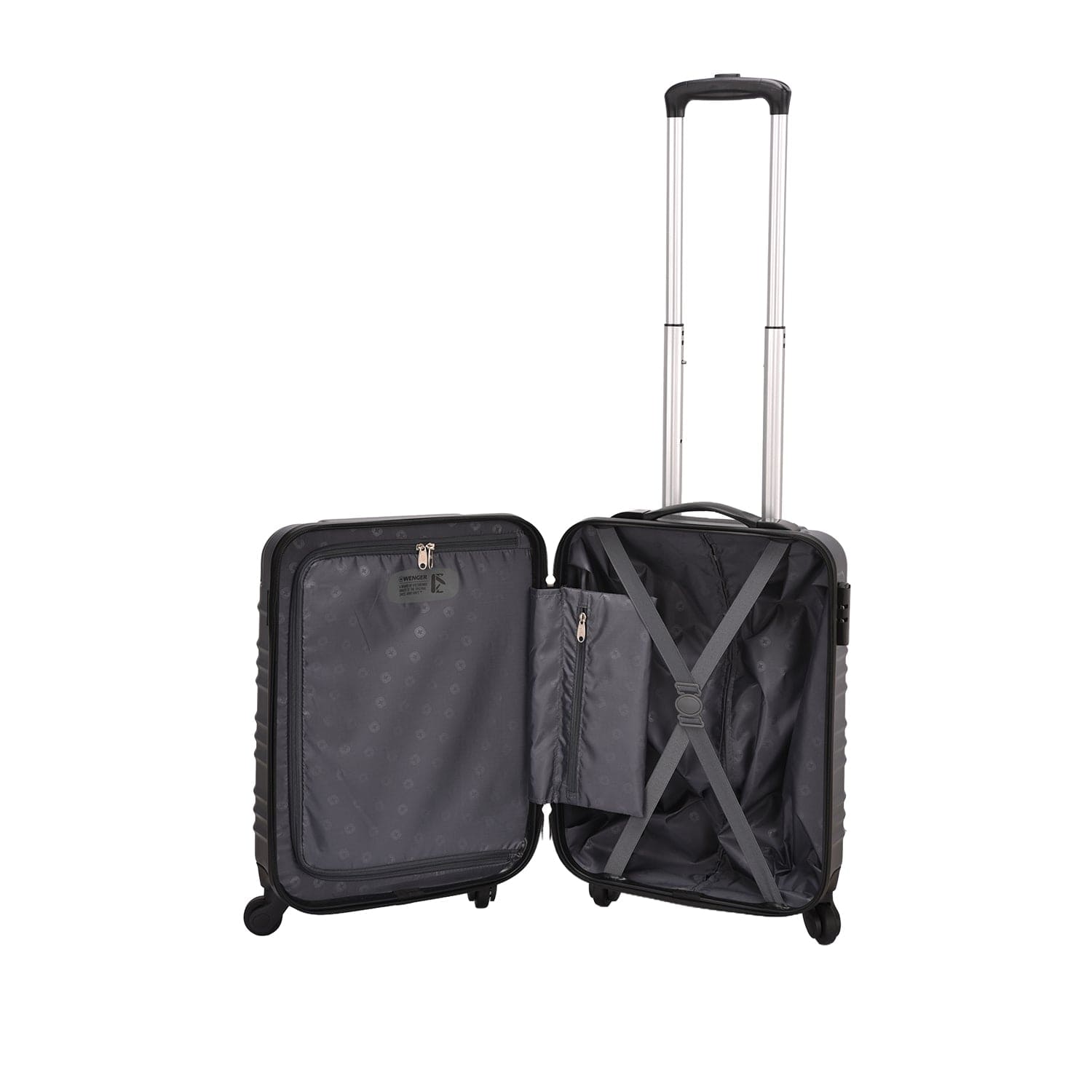 Wenger Amplar 3 Piece 53+65+75cm Hardside Non-Expandable Check-In Luggage Trolley Set Navy Blue - 653150