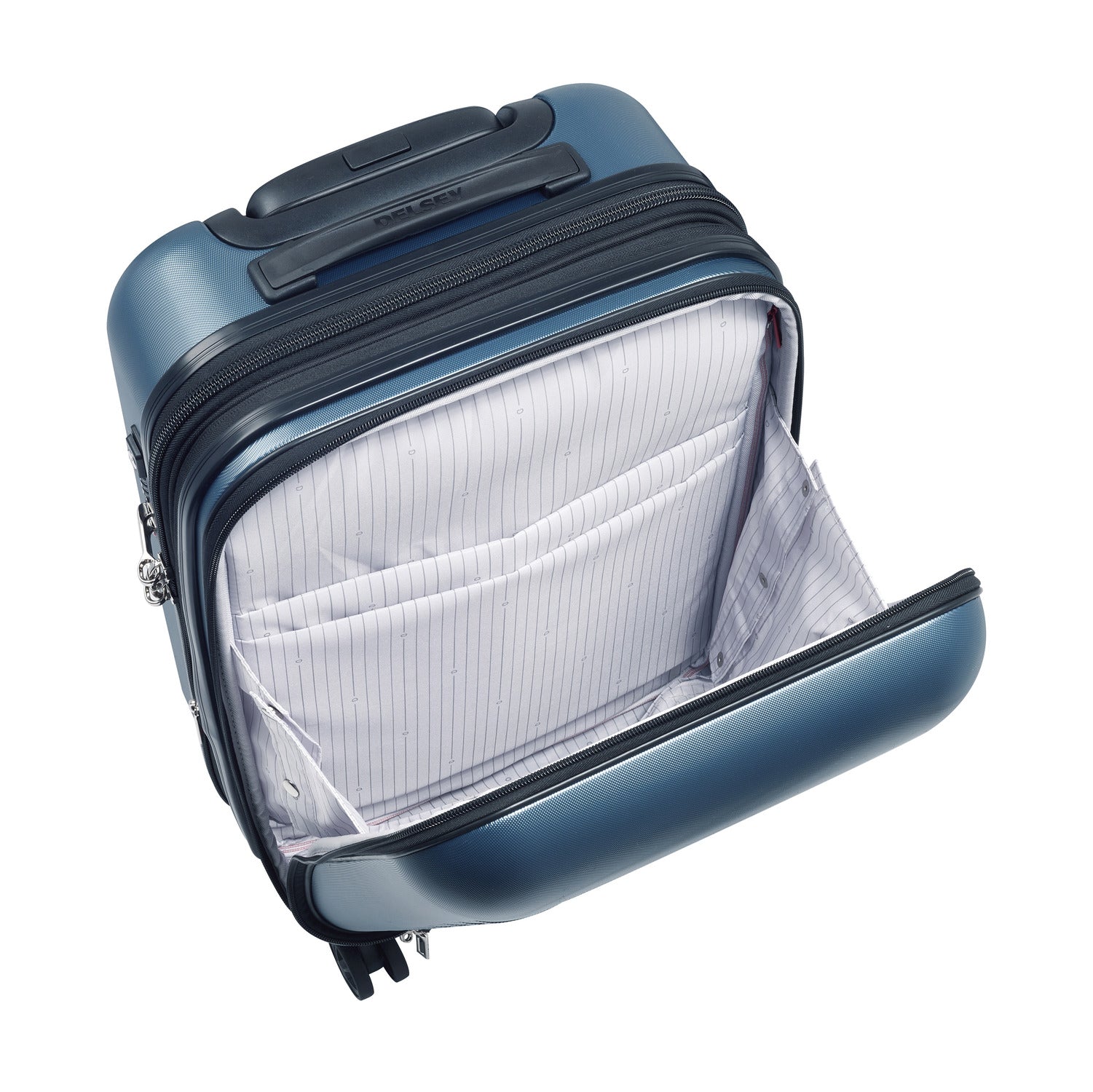 Delsey Segur 2.0 55Cm Hardcase 4 Double Wheel Expandable Cabin Luggage Trolley Case Blue - 205880202