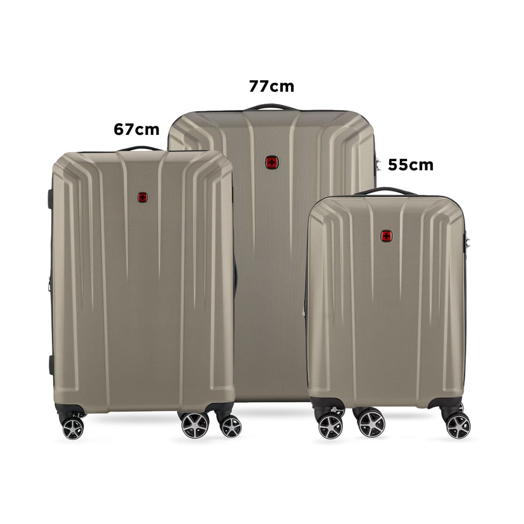 Wenger Destination 3 Piece 55-67-77cm Hardside Expandable Check-In Luggage Trolley Set Bronze - 612344-2