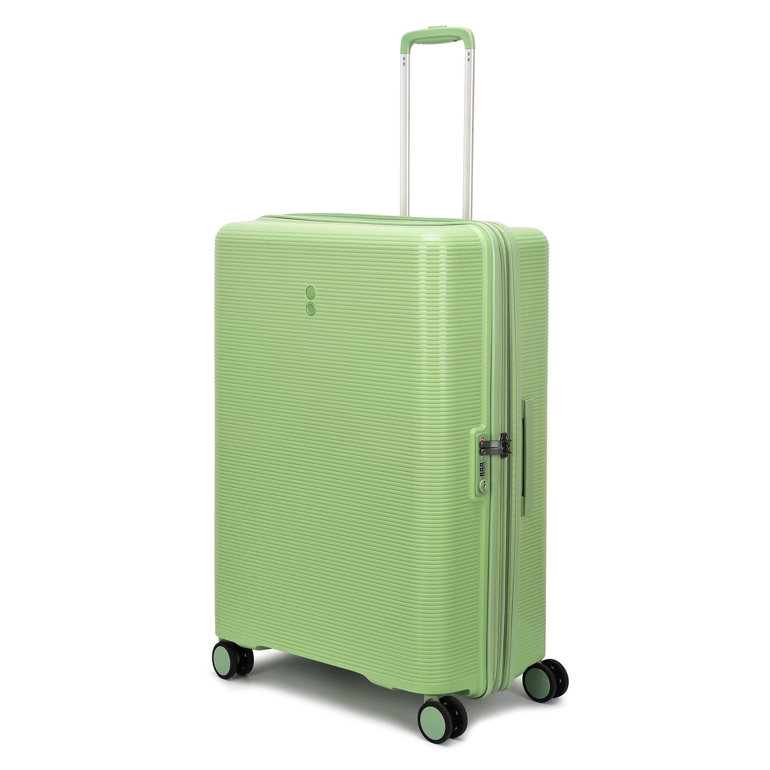 Echolac Forza 55+65+75cm Hardcase 4 Double Wheel Expandable Cabin & Check-In Luggage Trolley Set Reef Green