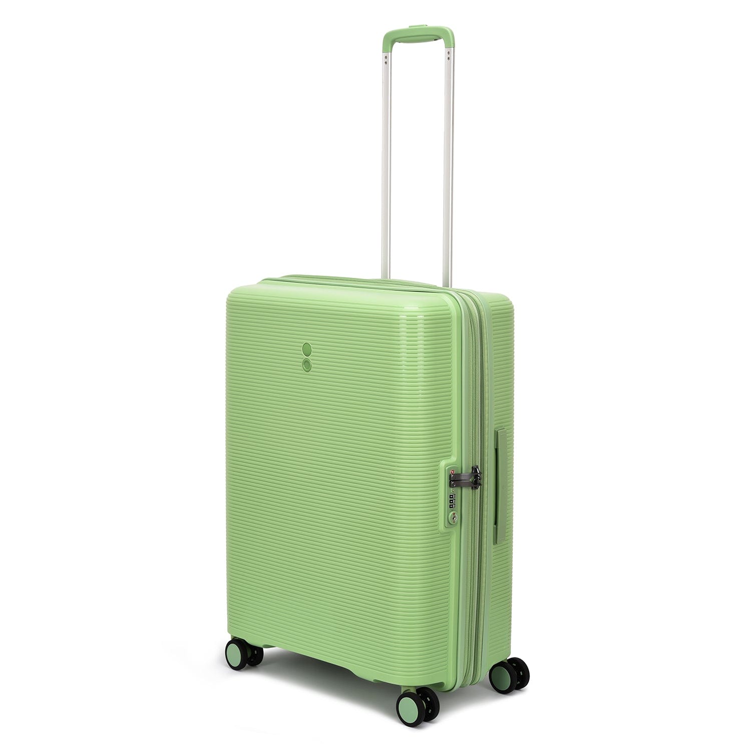 Echolac Forza 55+65+75cm Hardcase 4 Double Wheel Expandable Cabin & Check-In Luggage Trolley Set Reef Green