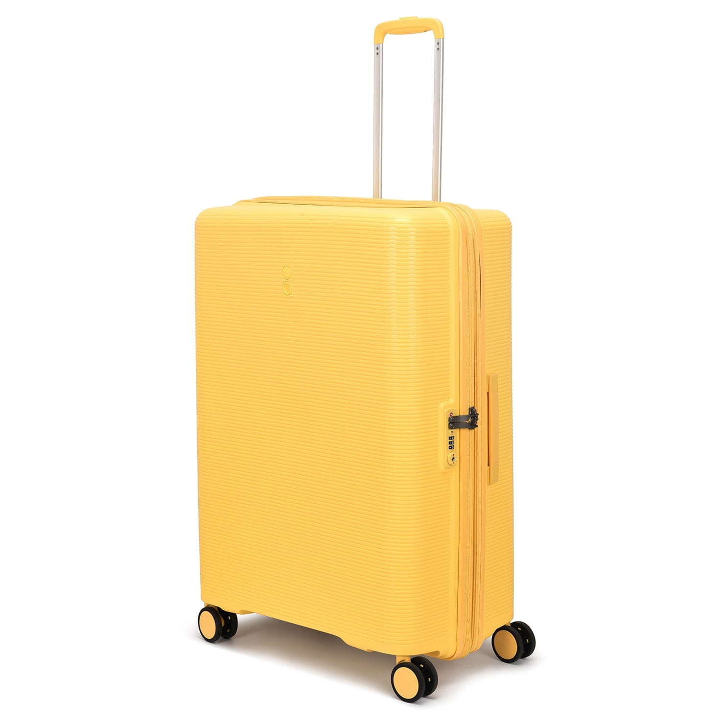 Echolac Forza 55+65+75cm Hardcase 4 Double Wheel Expandable Cabin & Check-In Luggage Trolley Set Mango Yellow